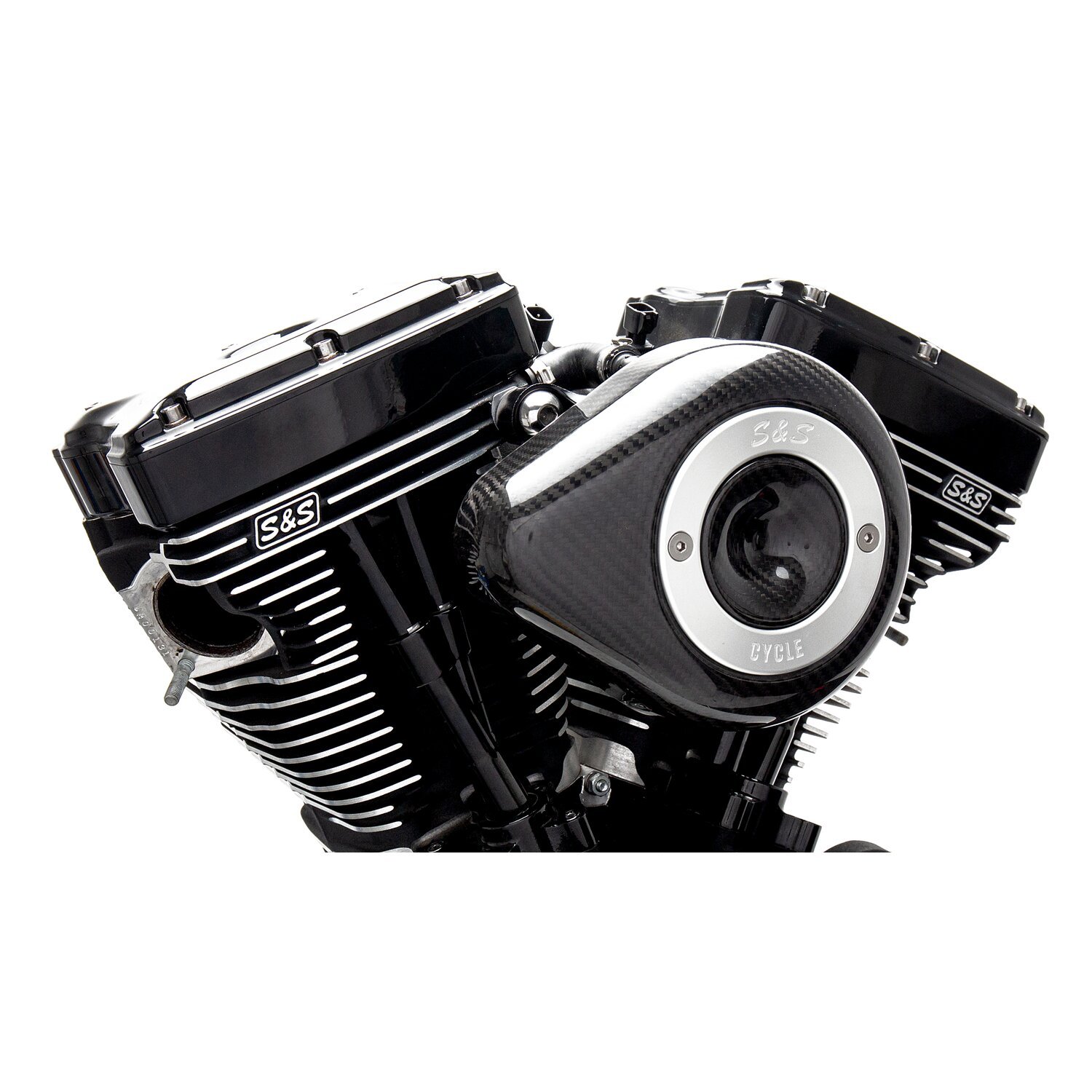 S&S Stealth, carbon teardrop air cleaner kit, Unpainted