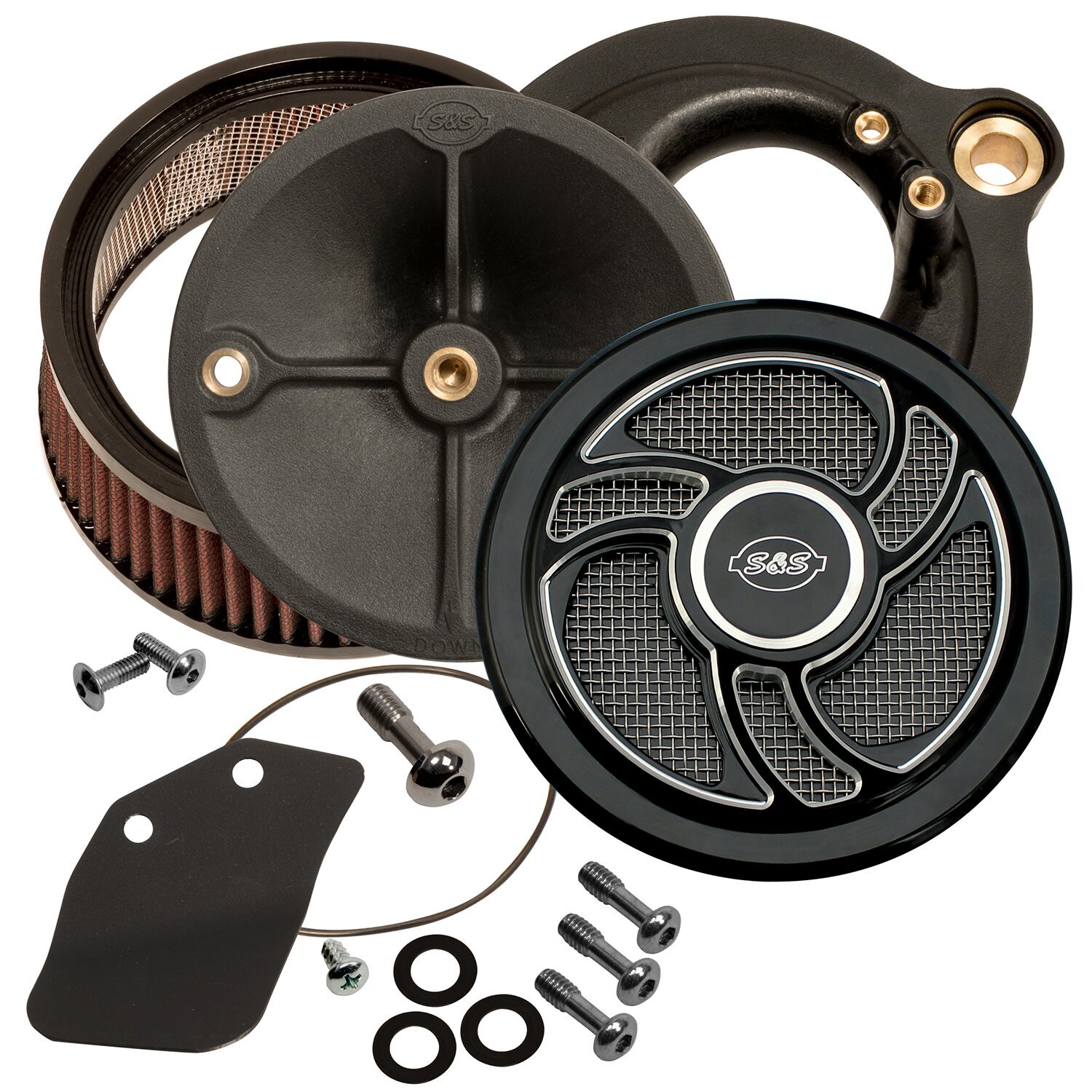 S&S Stealth, Torker air cleaner kit, Black, Contrast Cut