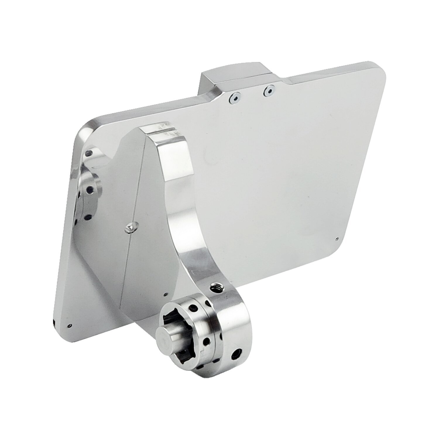 CPV, 'slide-in' license plate bracket. Side mount, Silver, Polished