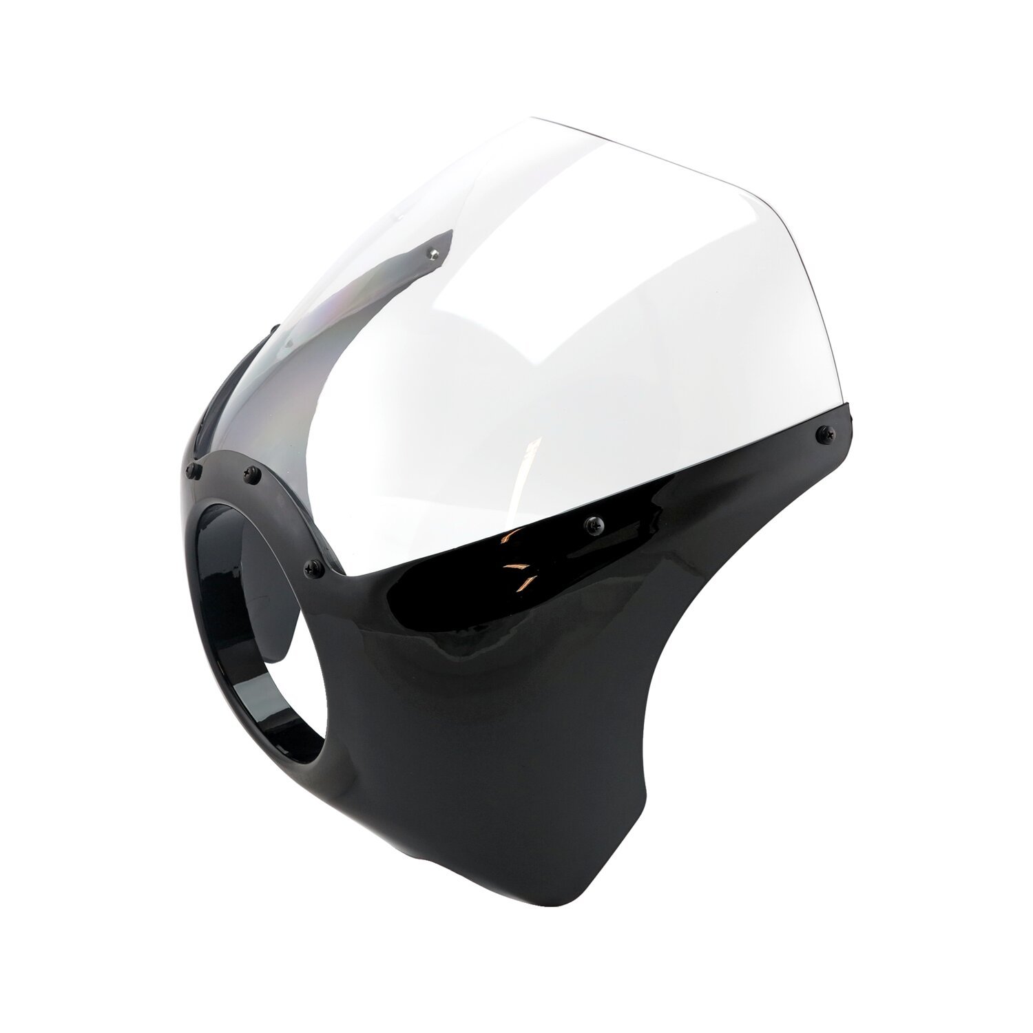 Cafe racer style mini fairing, Black, Gloss