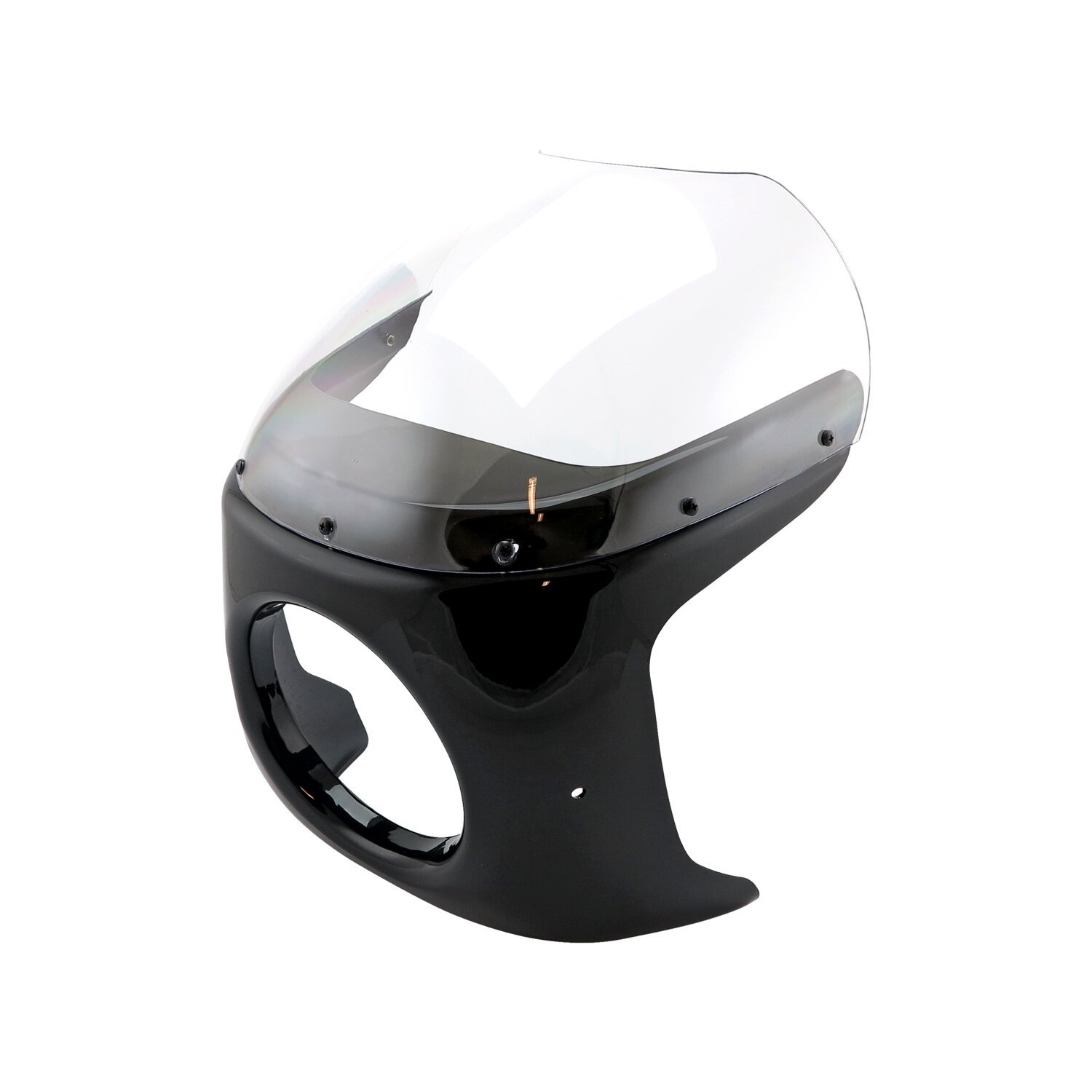 Mid-size headlamp fairing for side-mount 7" headlamps, Black, Gloss