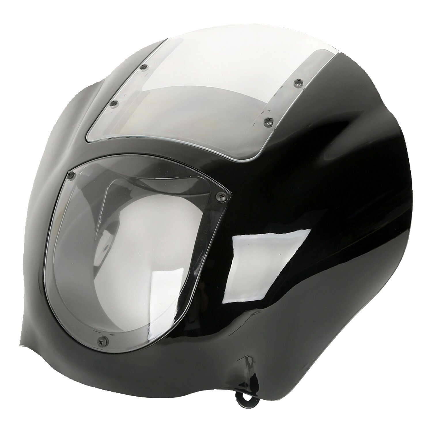 Quarter fairing kit, with clear windshield, Black, Gloss