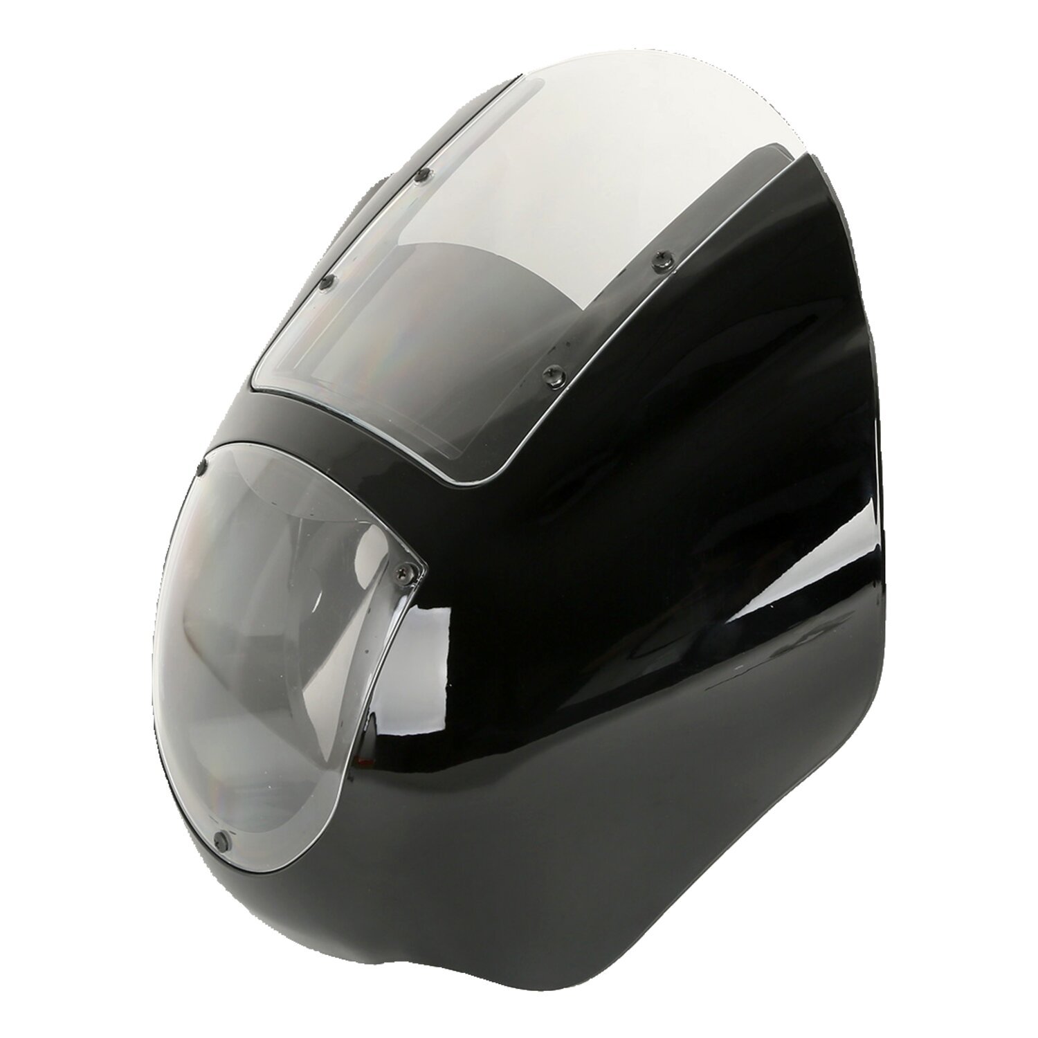 Quarter fairing kit, with clear windshield, Black, Gloss