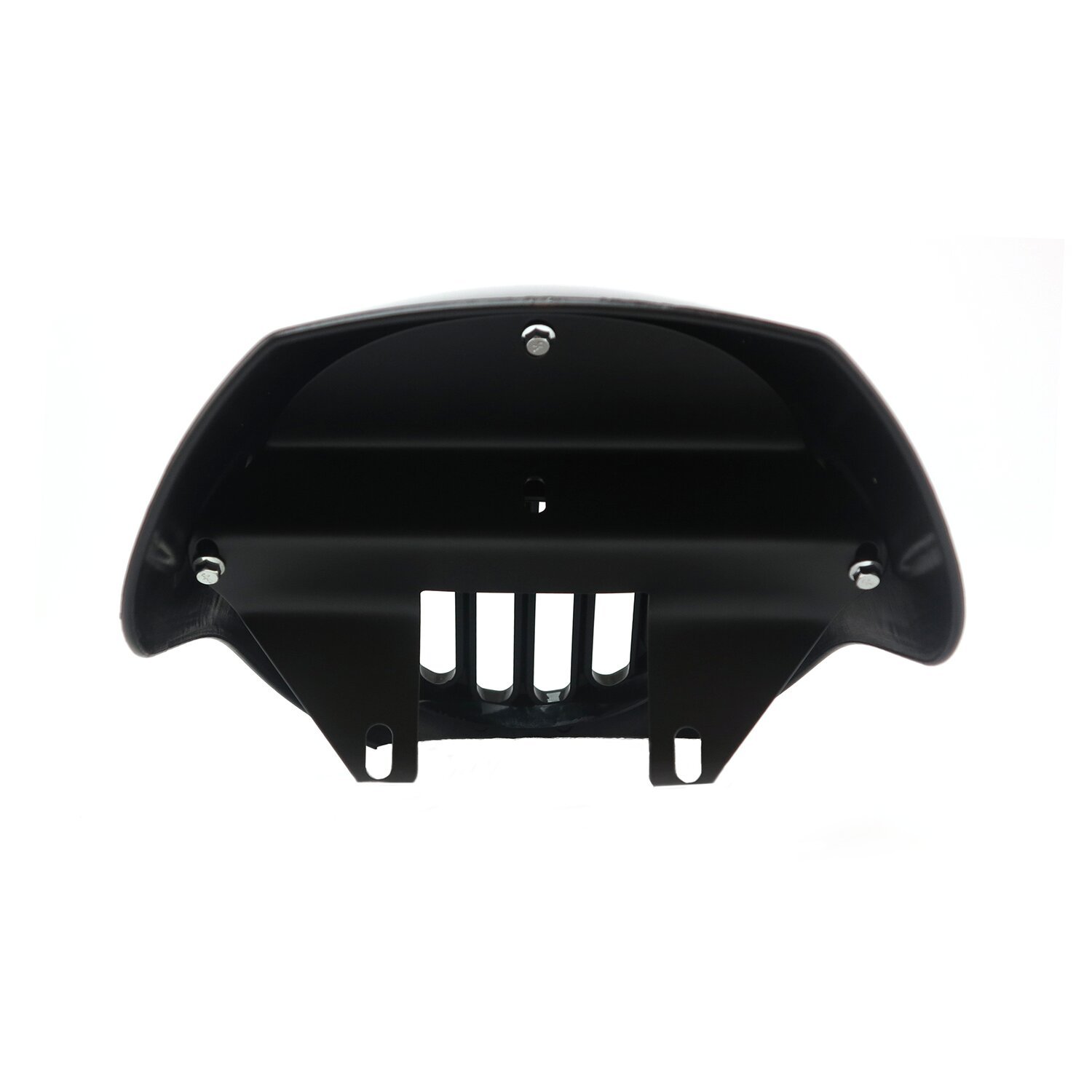 Upper headlamp fly fairing with integrated headlamp grill, Black, Gloss