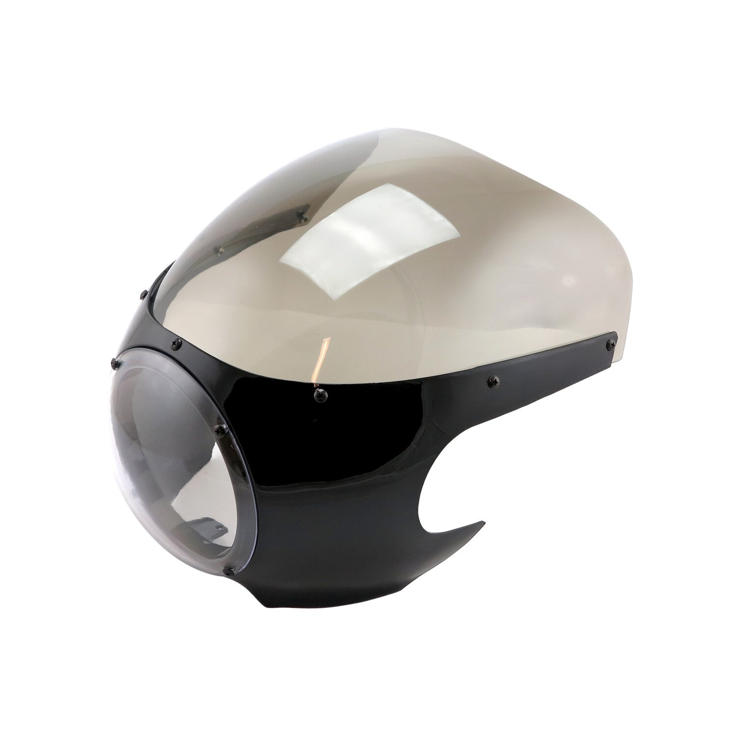 Cafe racer fairing for 5-3/4" headlamp, Black, Gloss