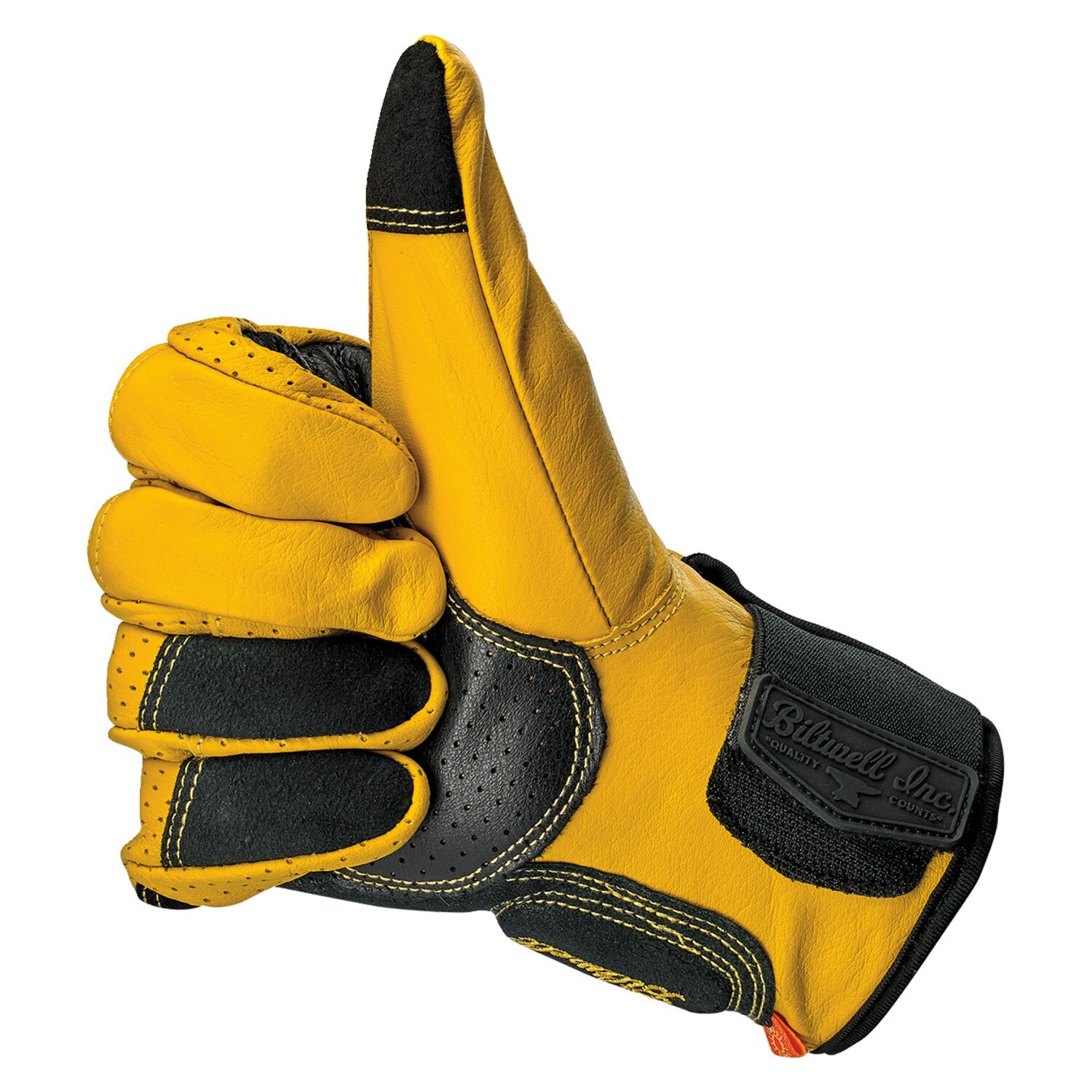 Biltwell Borrego gloves, gold, Black, XS
