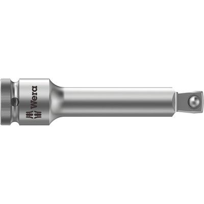 8794 A. 1/4" drive x 56mm long. 
With ball lock. The 15° socket connection angle, in all directions, allows
working in hard to access spaces were other extensions
just cannot. Chrome vanadium with a brushed
chrome plated finish.