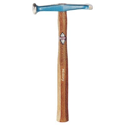Weight: 500 gram. 
Head: 160mm long. 
Square head dimensions: 36x10mm. 
Round head dimensions: 33mm. 
Dual curved hickory wood handle. 
The head is made from alloyed hardened and tempered steel with square and round, smooth convex faces. Head comes with a blue hammer-effect enamel finish and a hickory wood handle that is dual curved and octagonal shaped for improved grip. Head and handle are connected with a ring wedge fixture.