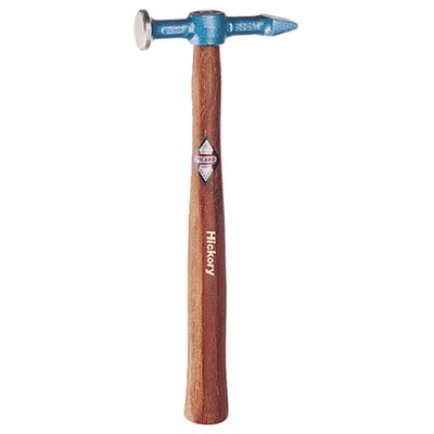 Weight: 300 gram. 
Head length: 115mm. 
Square head dimensions: 25x5mm. 
Round head dimension: 30mm. 
Dual curved hickory wood handle. 
The head is made from alloyed hardened and tempered steel with a smooth flat face and a small cross ground peen. Head comes with a blue hammer-effect enamel finish and a hickory wood handle that is dual curved and octagonal shaped for improved grip. Head and handle are connected with a ring wedge fixture.