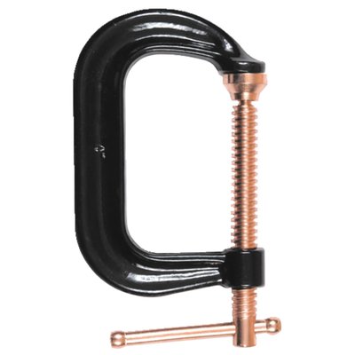 Jaw opening: 50-245mm.
Max. throat depth: 150mm.
Max. clamping force: 18kN.
Weight: 5.49kg.
Manufactured from original Bessey profiled drop-forged tempered steel. This offers a far higher tensile strength than cast iron versions which makes it lighter, handy, elastic and break-resistant. Comes with an zinc plated coating, the spindle is copper plated to prevent welding splatter from sticking.