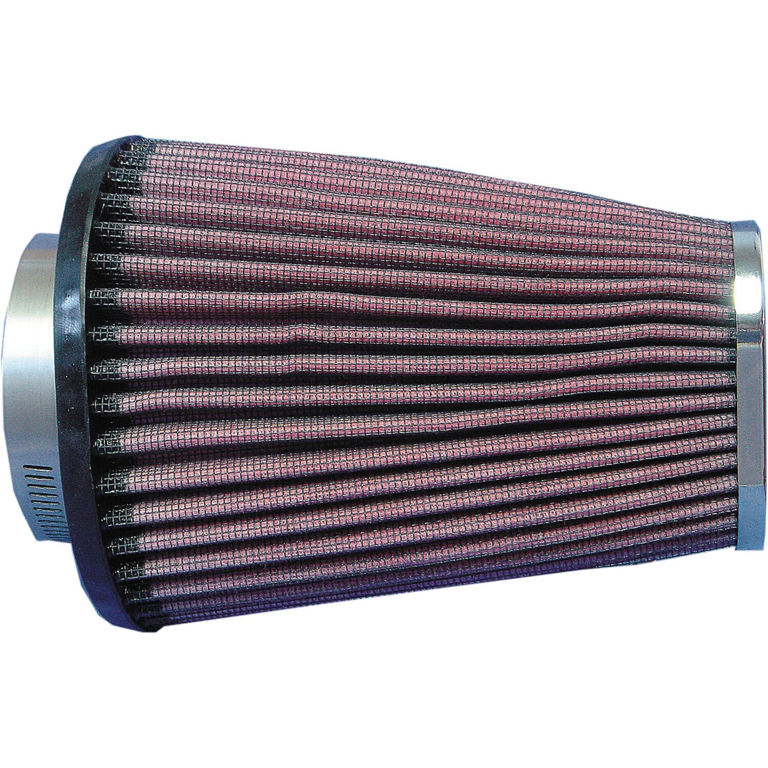 K&N, replacement air filter element. Chrome tip logo