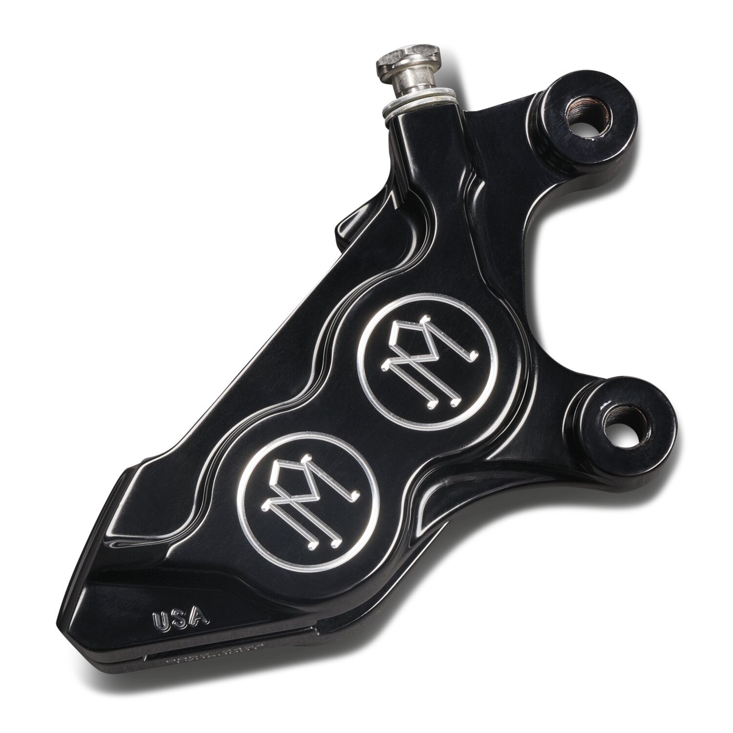 PM, 4-p 08-up 125x4b caliper. Bolt-on, right front. Black CC, Contrast Cut