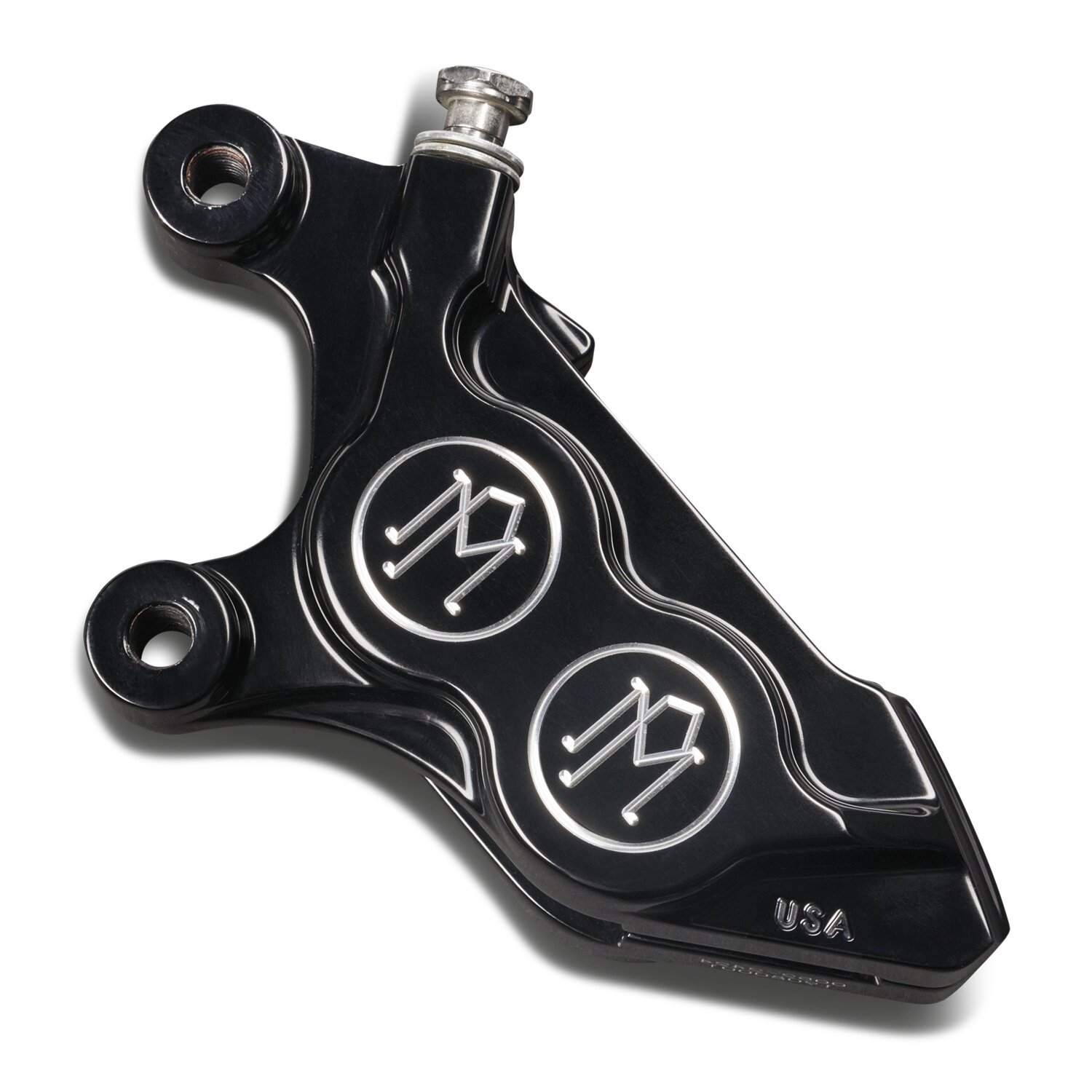 PM, 4-p 08-up 125x4b caliper. Bolt-on, left front. Black CC, Contrast Cut