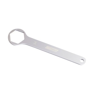 34mm axle wrench is perfect for removing BMW F750GS and F850GS/A axles during trail-side repairs or adjustments. Lightweight and easy to store. Polished chrome finish with sizes laser etched.
