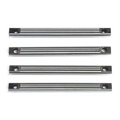 Precision machined from a low alloy nickel, chromium, molybdenum case hardened steel. Offers .0005" parallel tolerance on the flats of the shafts. Perfect for performance applications with increased spring pressure. 
Upgraded replacement for 17300053 (front exh, rear int), 17300055 (front int, rear exh) and 17300059B (set). 
Note: See 585911 for identical rocker arm shaft kit, complete with mounting hardware.