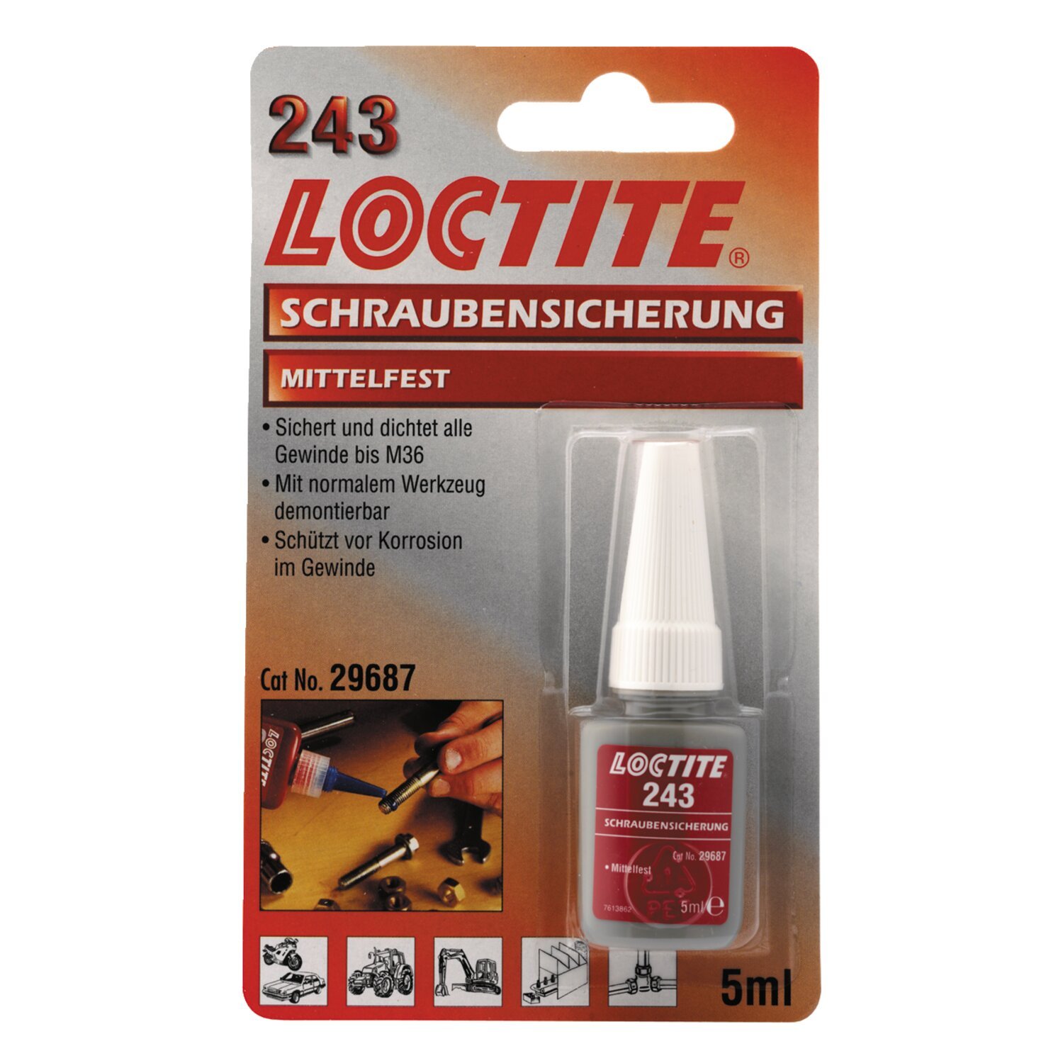 Loctite 243 blue, threadlocker 5cc