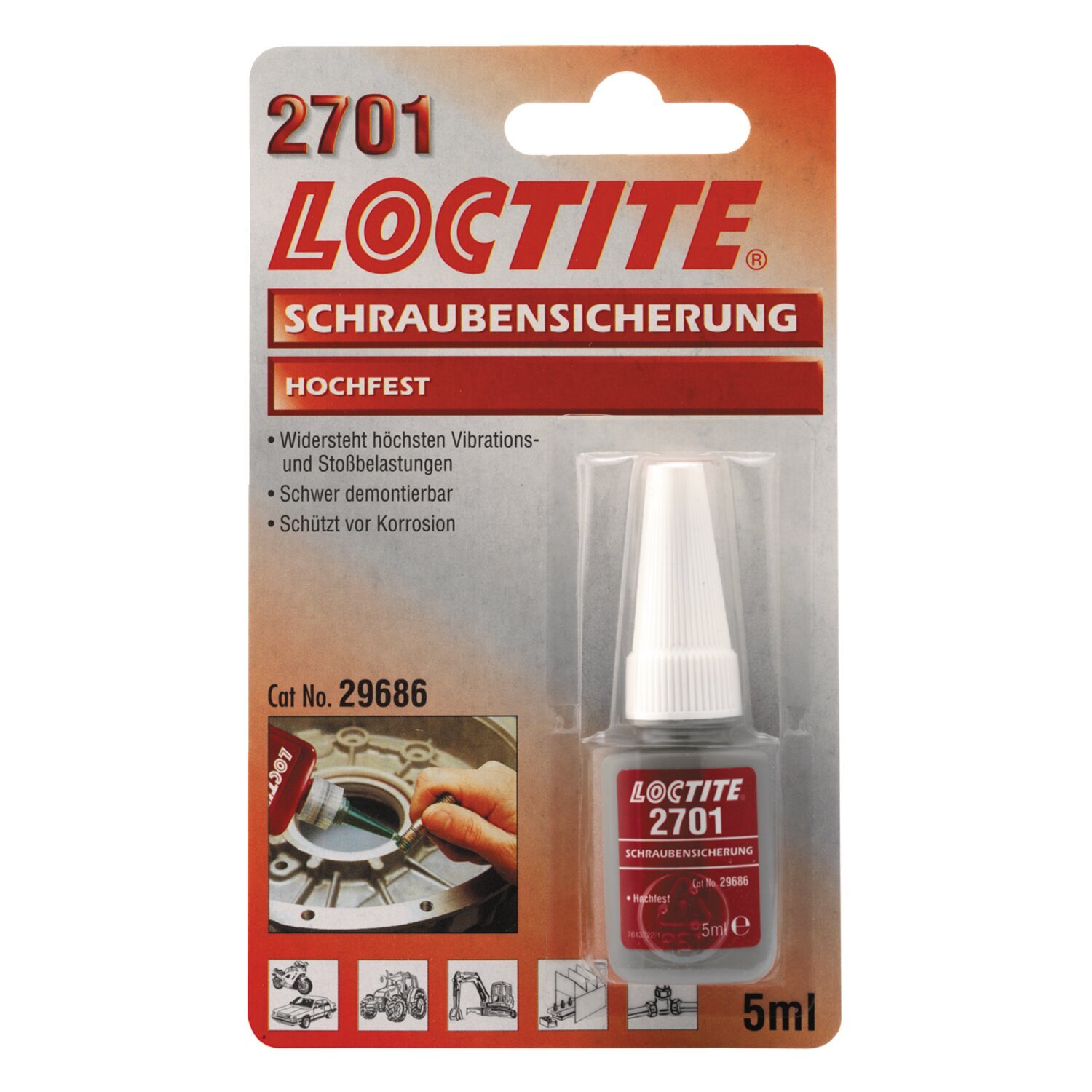 Loctite 2701 red, threadlocker 5cc