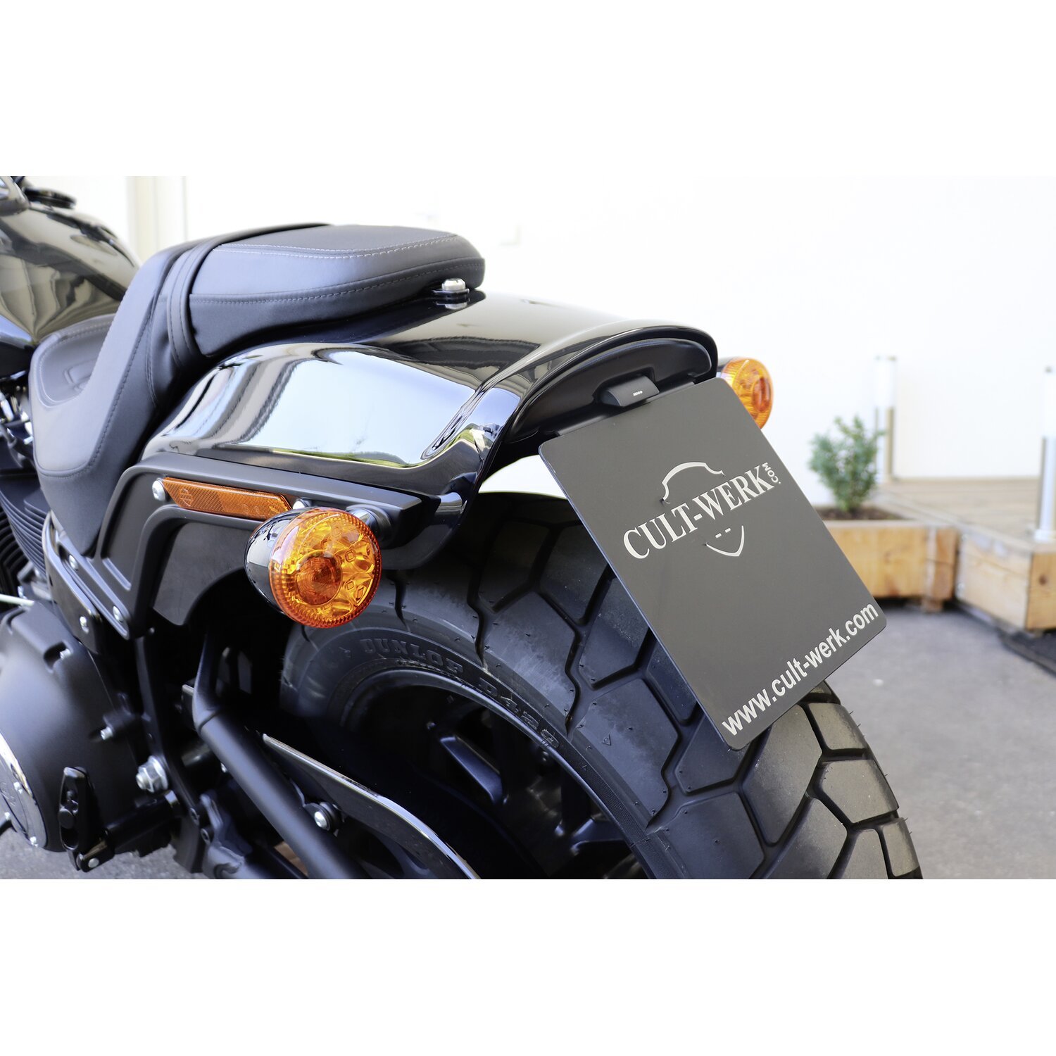 Cult-Werk, center license plate bracket, Black, Matte