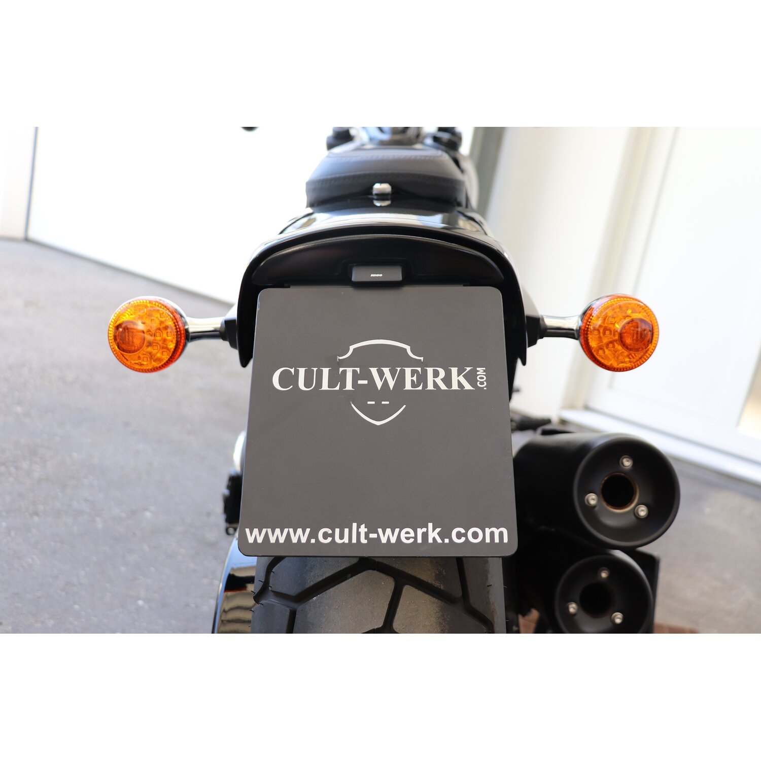 Cult-Werk, center license plate bracket, Black, Matte