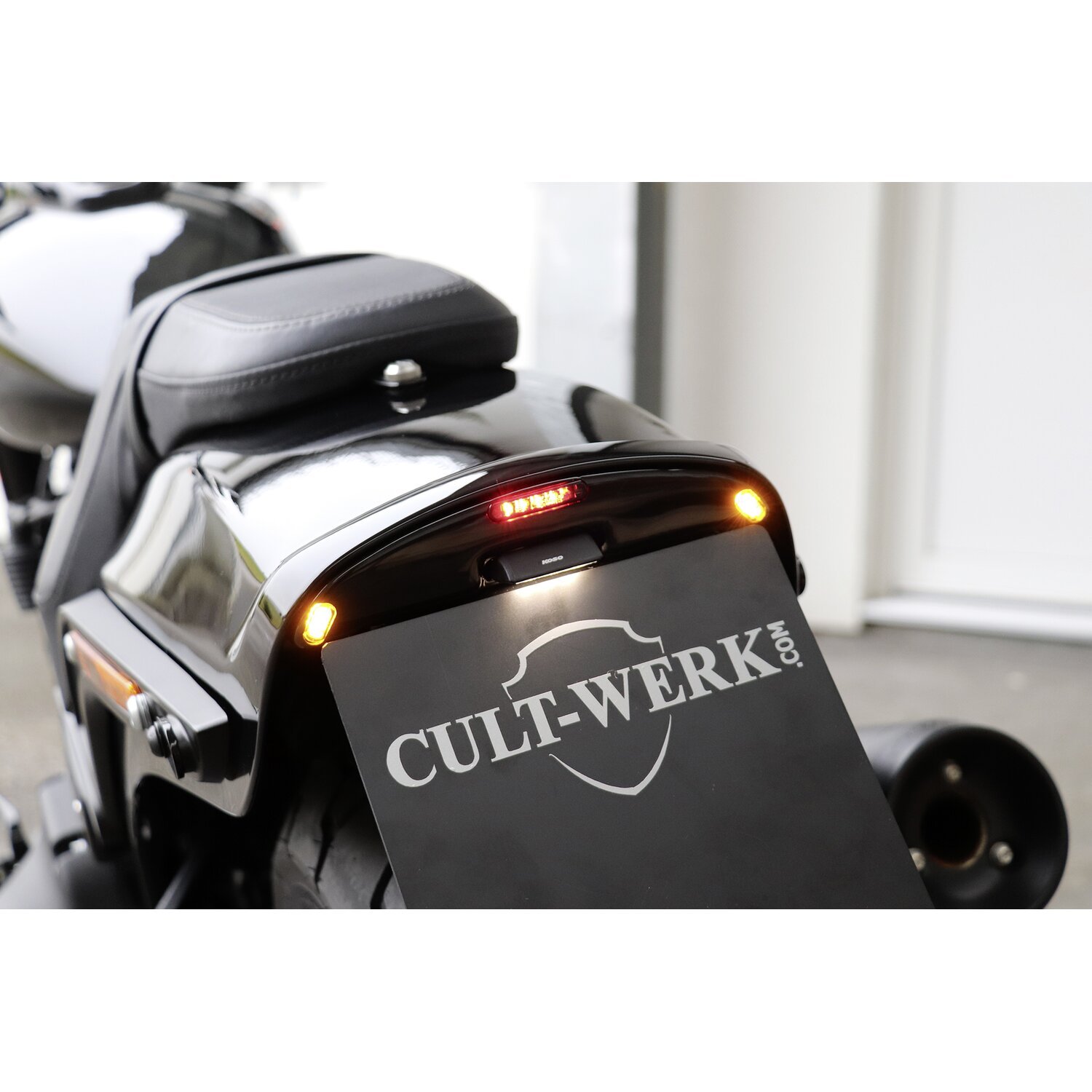 Cult-Werk, license plate bracket. 2-1 taillight/brake