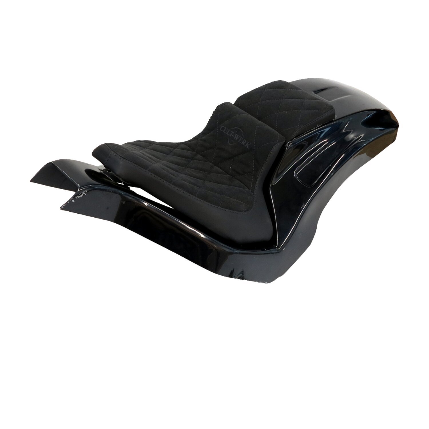 Cult-Werk, Softail wide fender kit 'Racing'. 2-up seat, Unpainted, Gloss