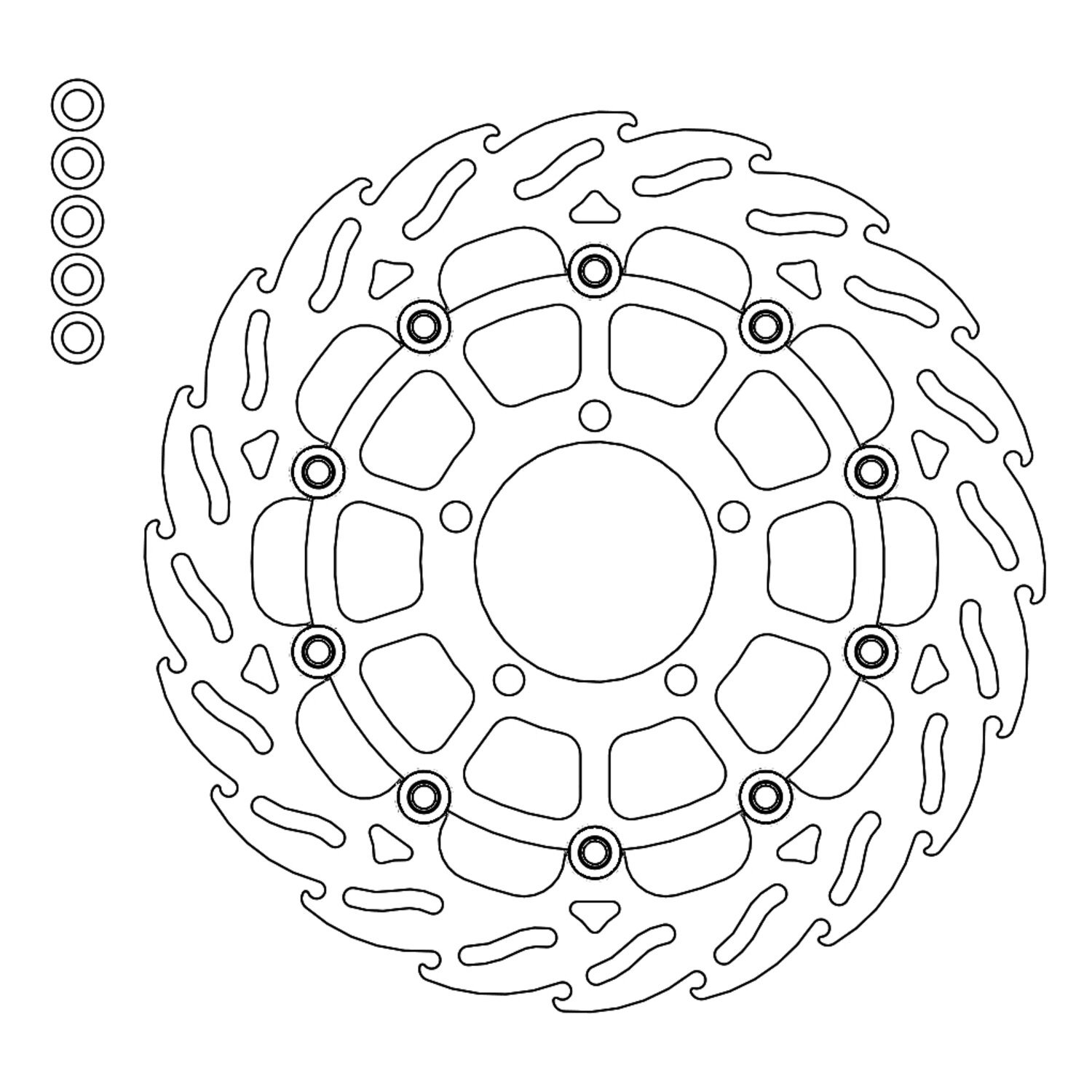 Moto-Master Flame series floating brake rotor