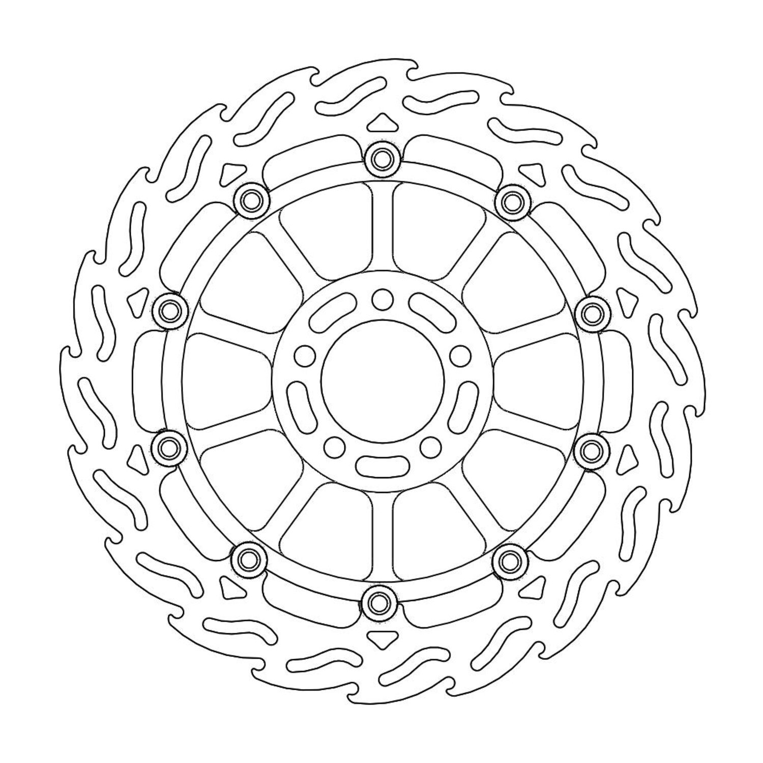 Moto-Master Flame series floating brake rotor