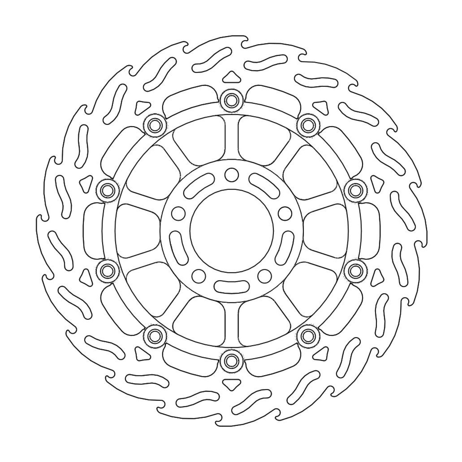 Moto-Master Flame series floating brake rotor