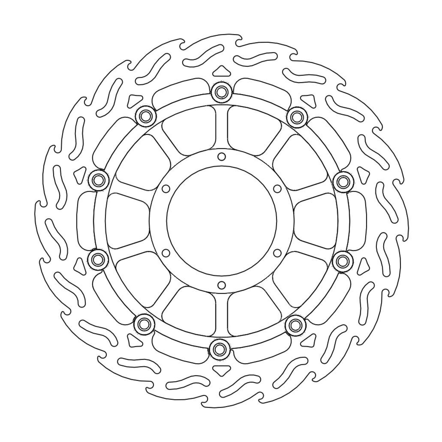 Moto-Master Flame series floating brake rotor