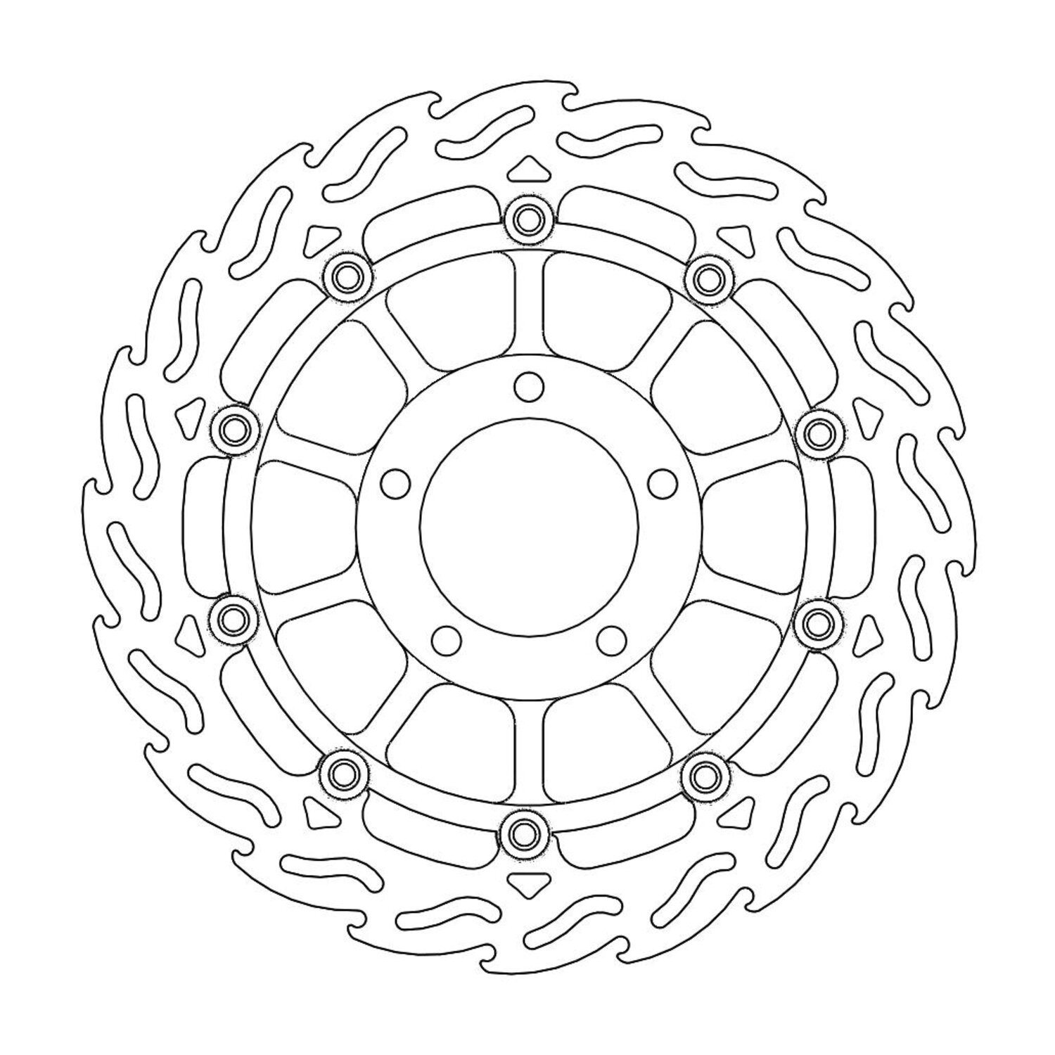 Moto-Master Flame series floating brake rotor