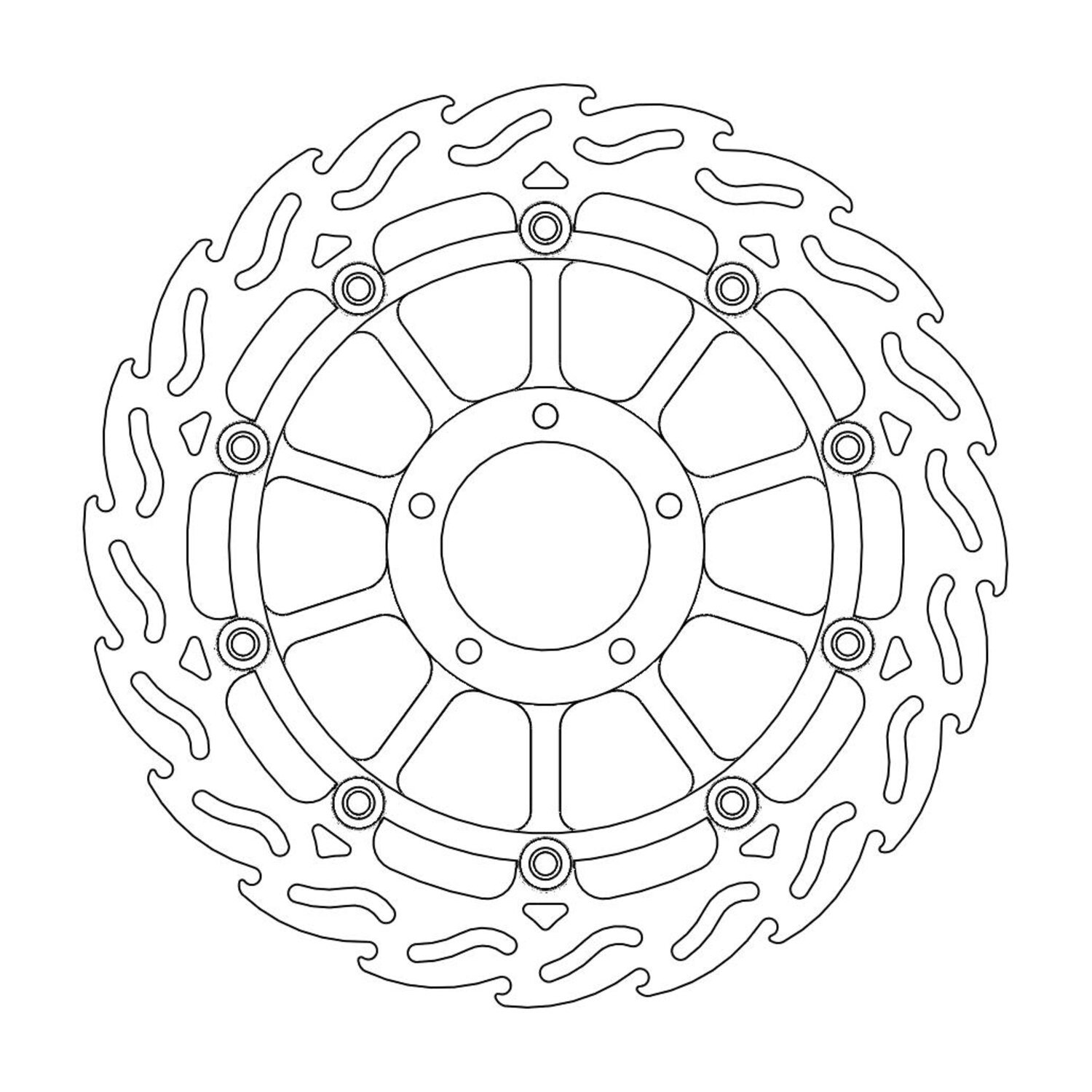 Moto-Master Flame series floating brake rotor
