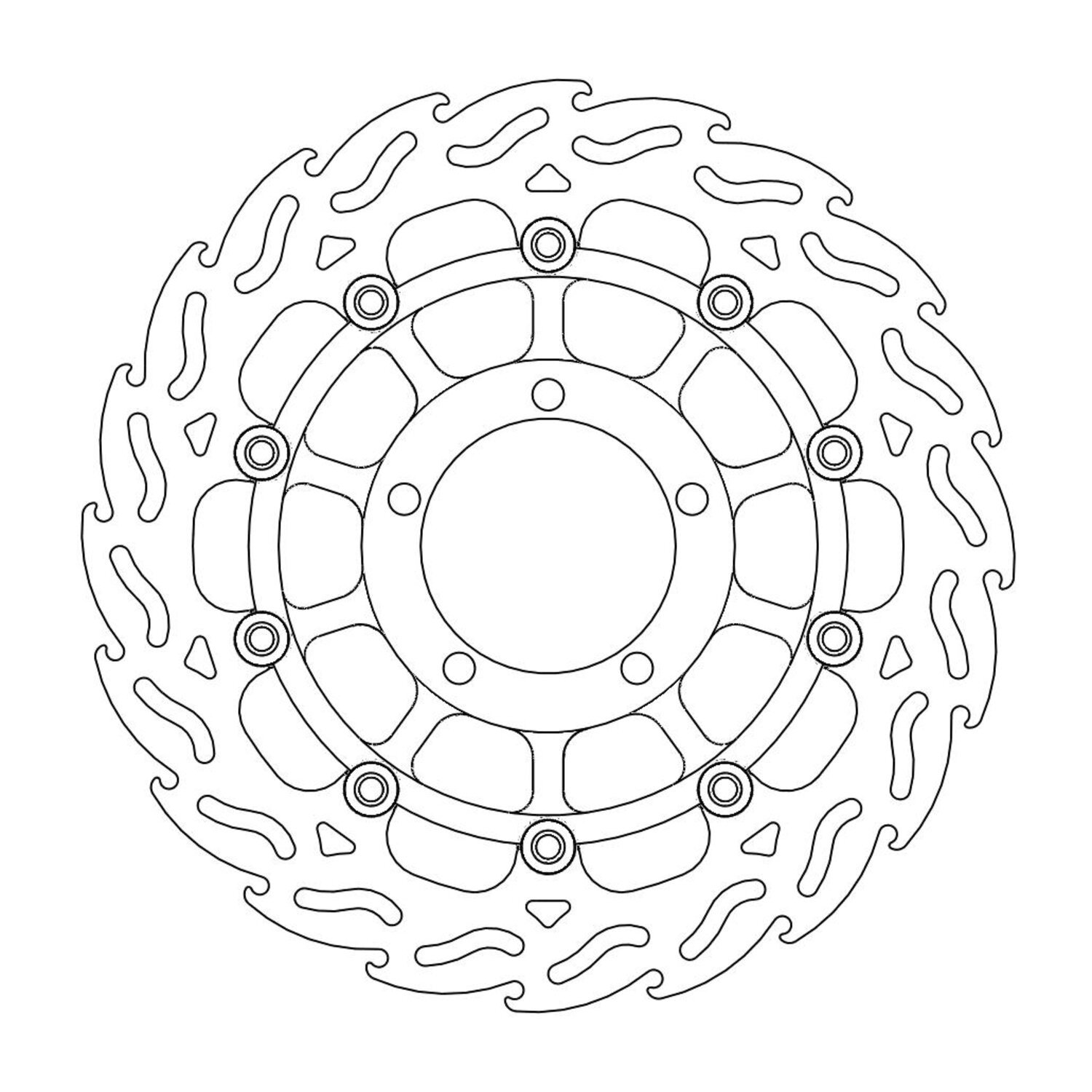 Moto-Master Flame series floating brake rotor