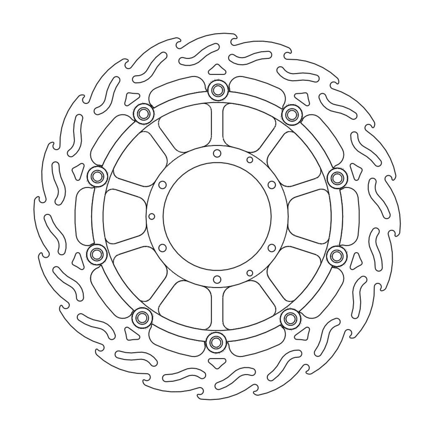 Moto-Master Flame series floating brake rotor