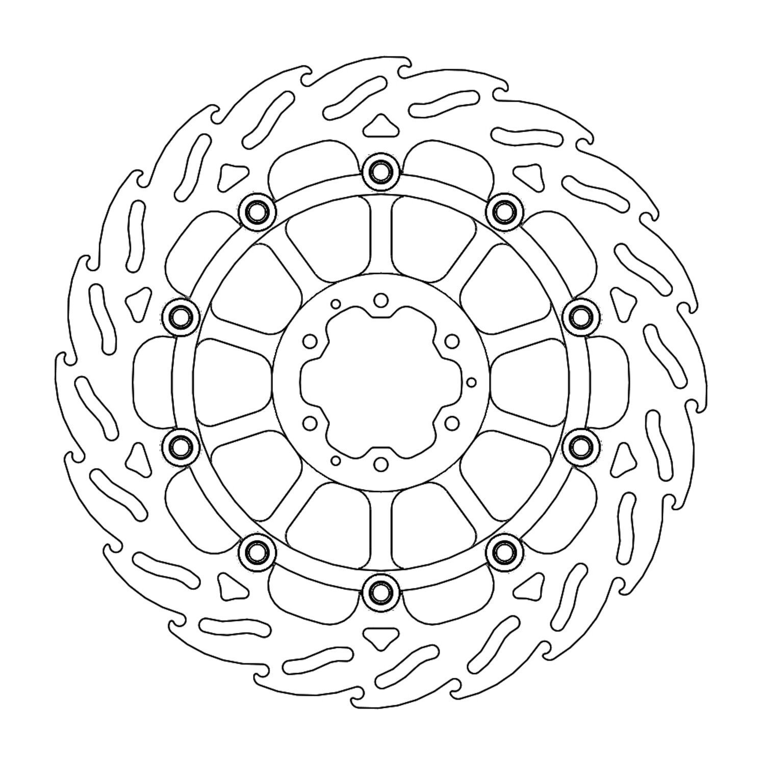 Moto-Master Flame series floating brake rotor