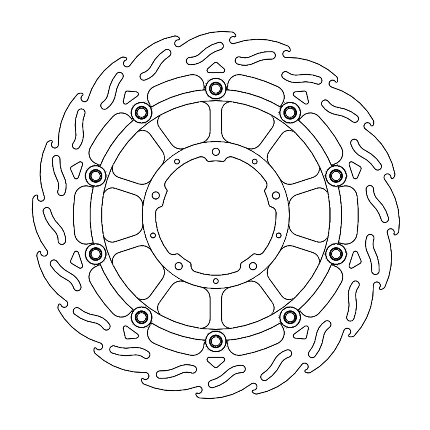 Moto-Master Flame series floating brake rotor