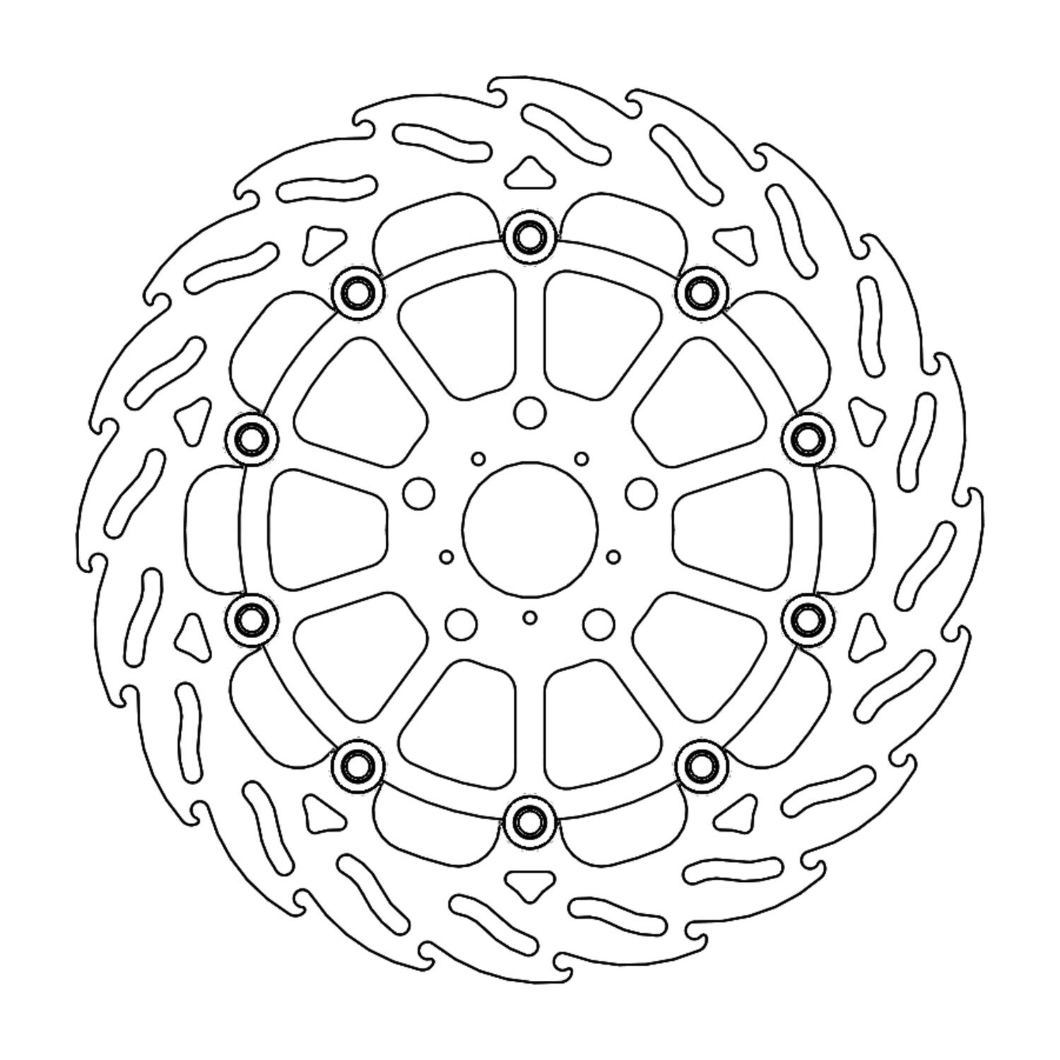 Moto-Master Flame series floating brake rotor