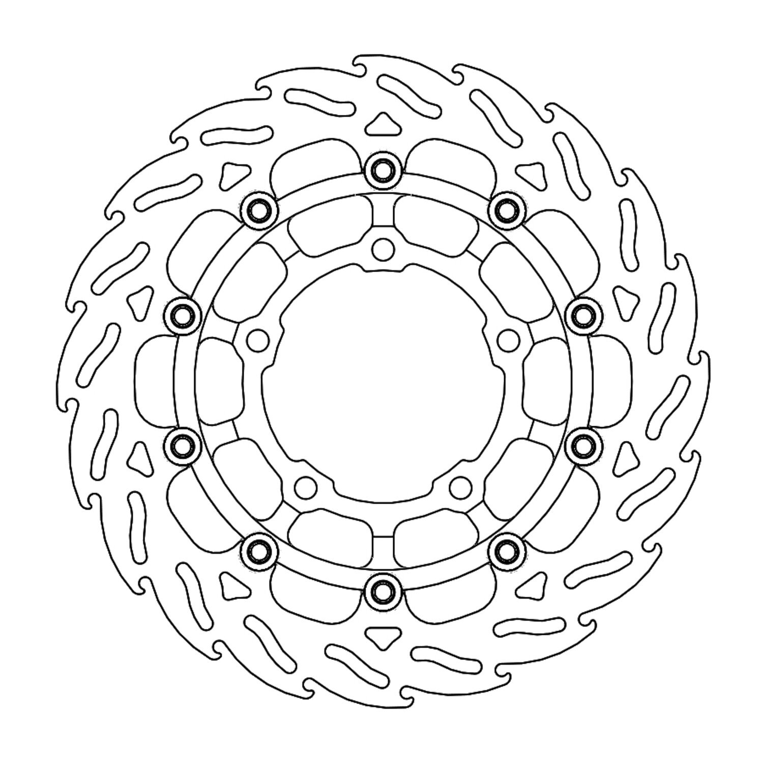Moto-Master Flame series floating brake rotor