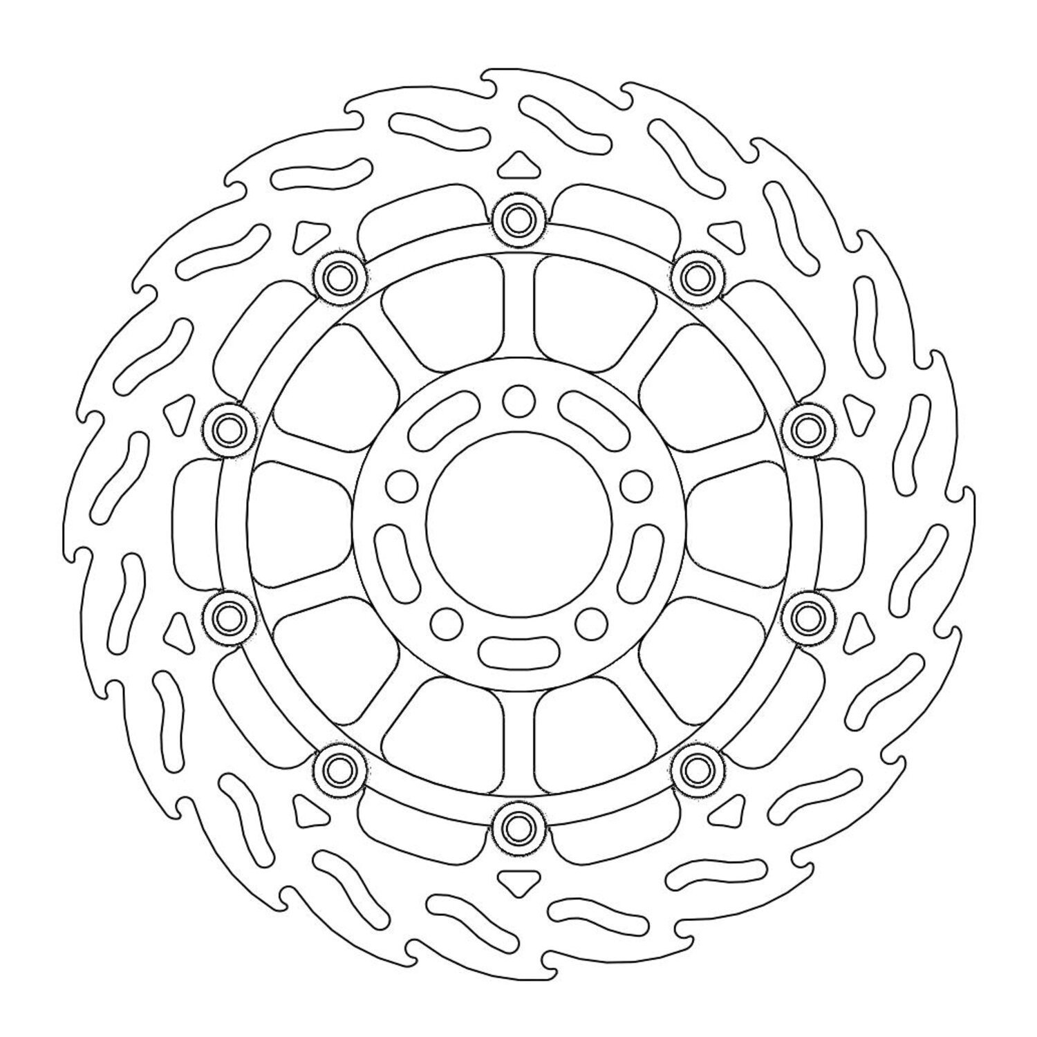 Moto-Master Flame series floating brake rotor