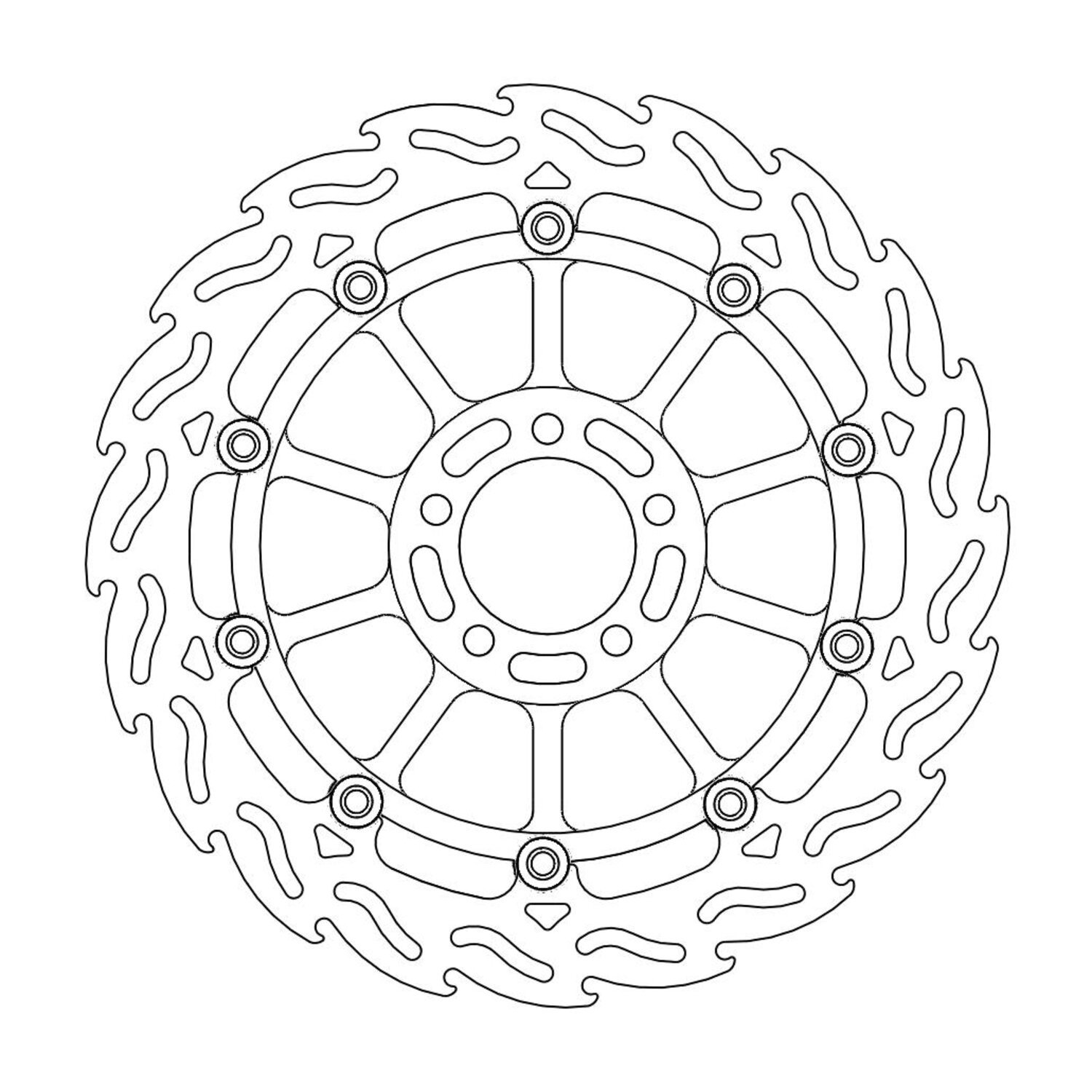 Moto-Master Flame series floating brake rotor