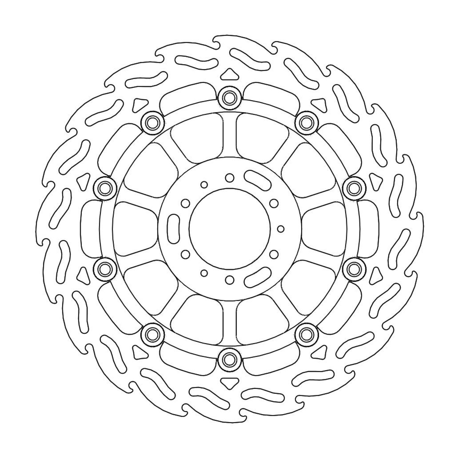 Moto-Master Flame series floating brake rotor