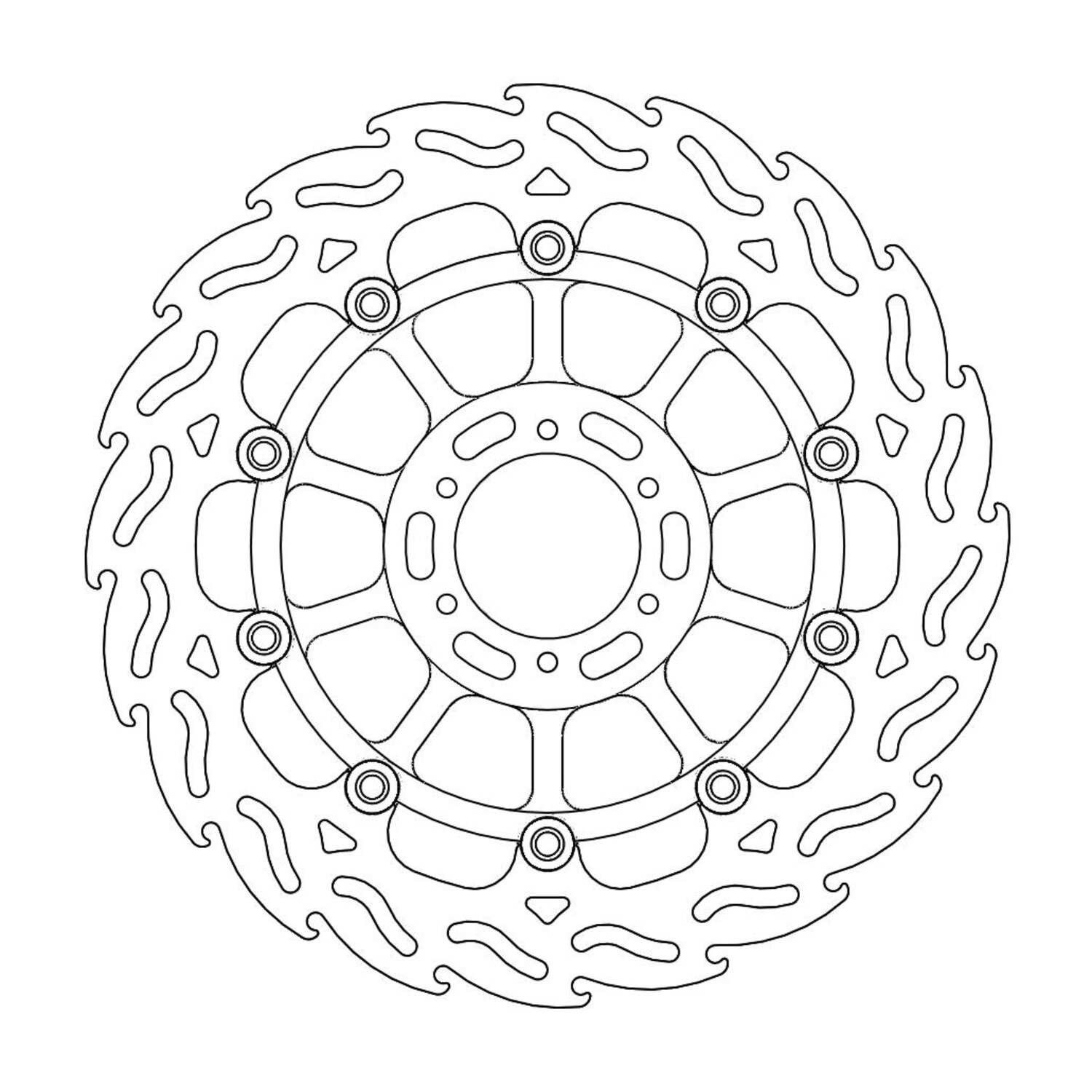 Moto-Master Flame series floating brake rotor
