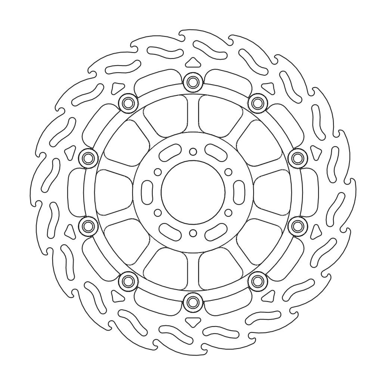 Moto-Master Flame series floating brake rotor