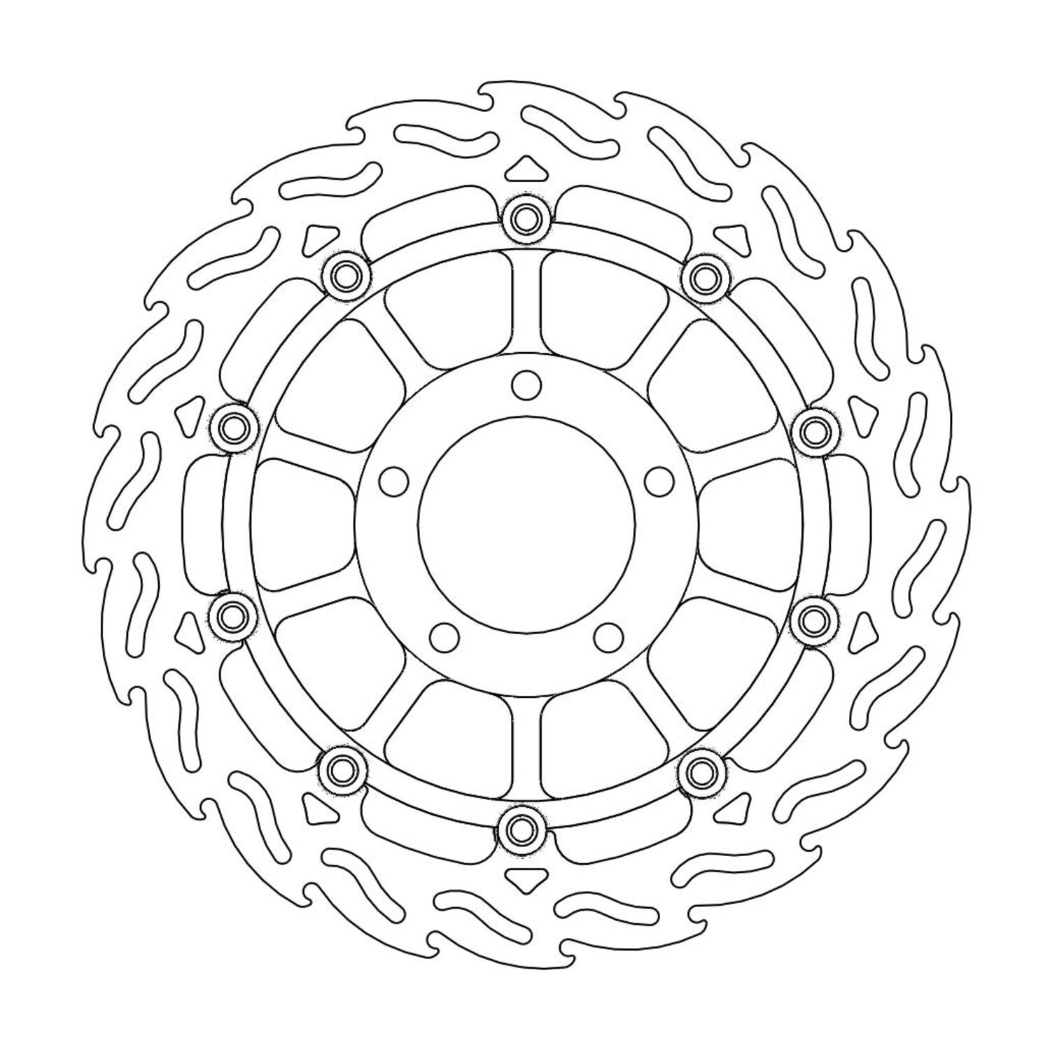 Moto-Master Flame series floating brake rotor
