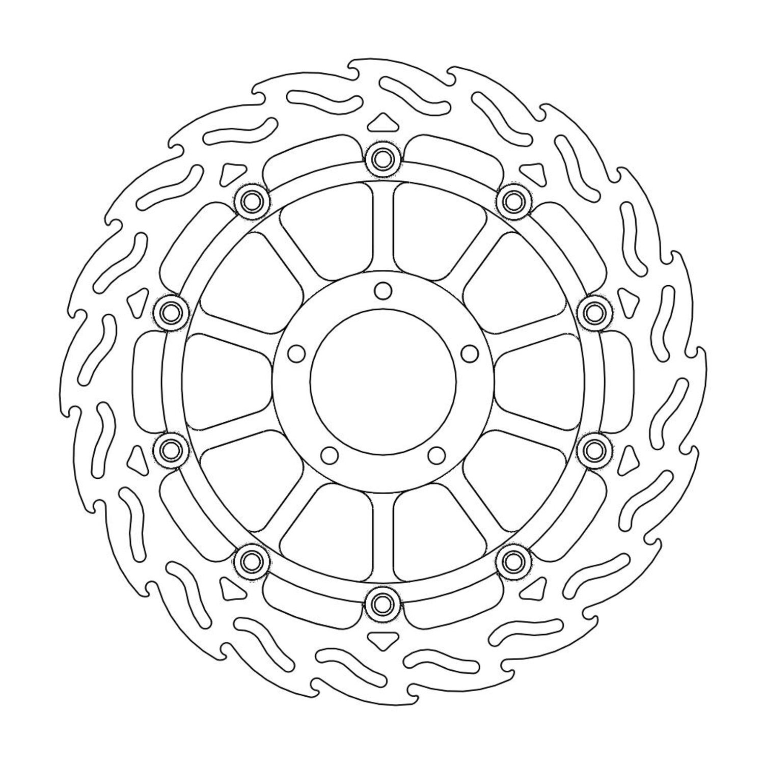 Moto-Master Flame series floating brake rotor