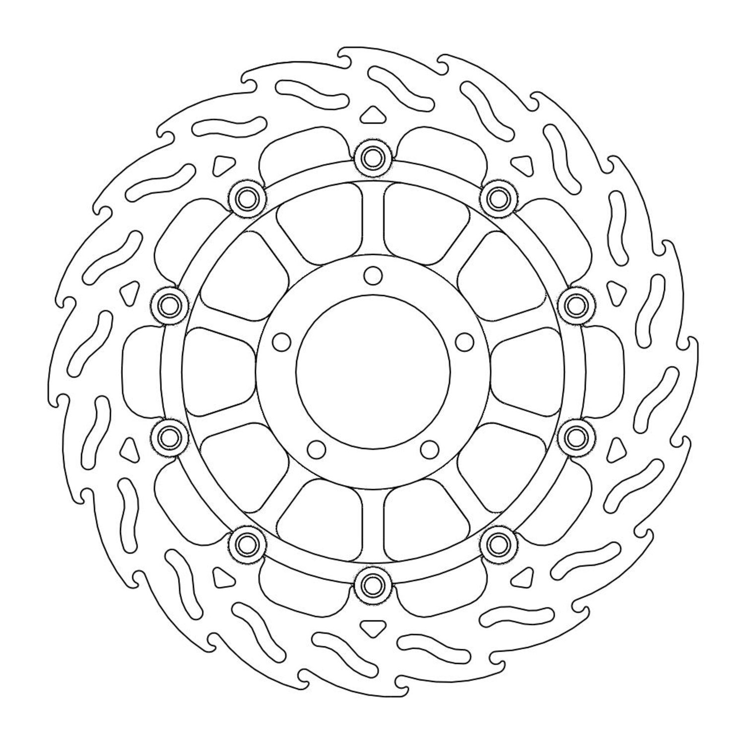 Moto-Master Flame series floating brake rotor