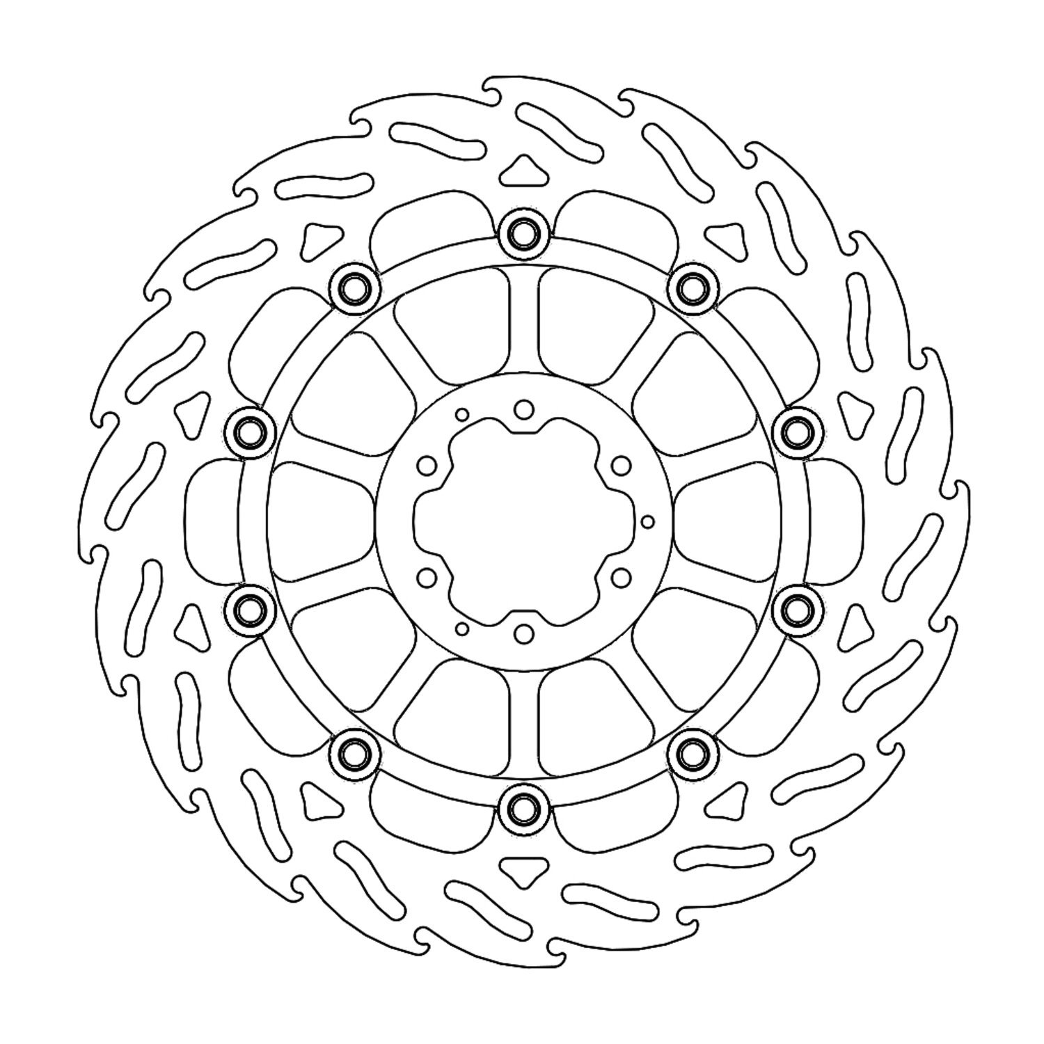 Moto-Master Flame series floating brake rotor