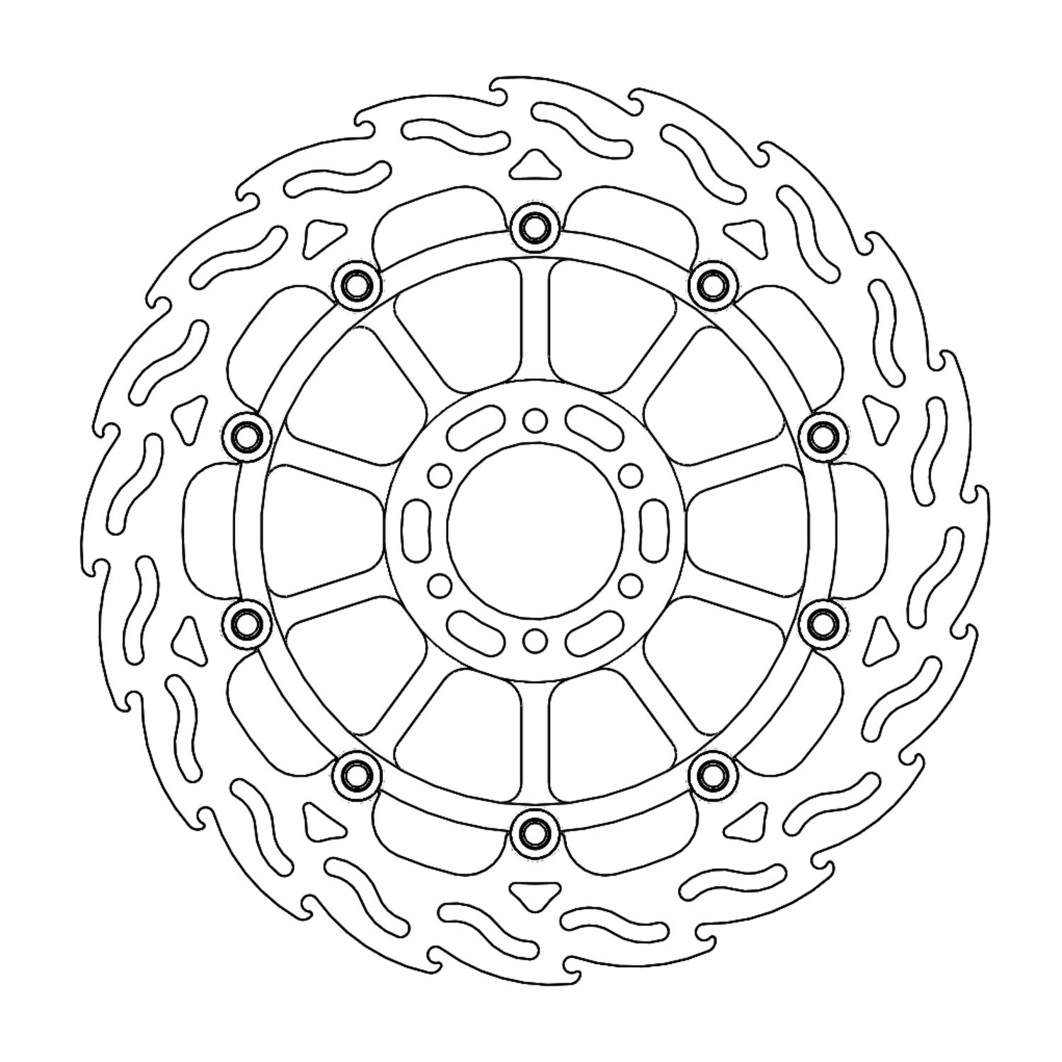 Moto-Master Flame series floating brake rotor