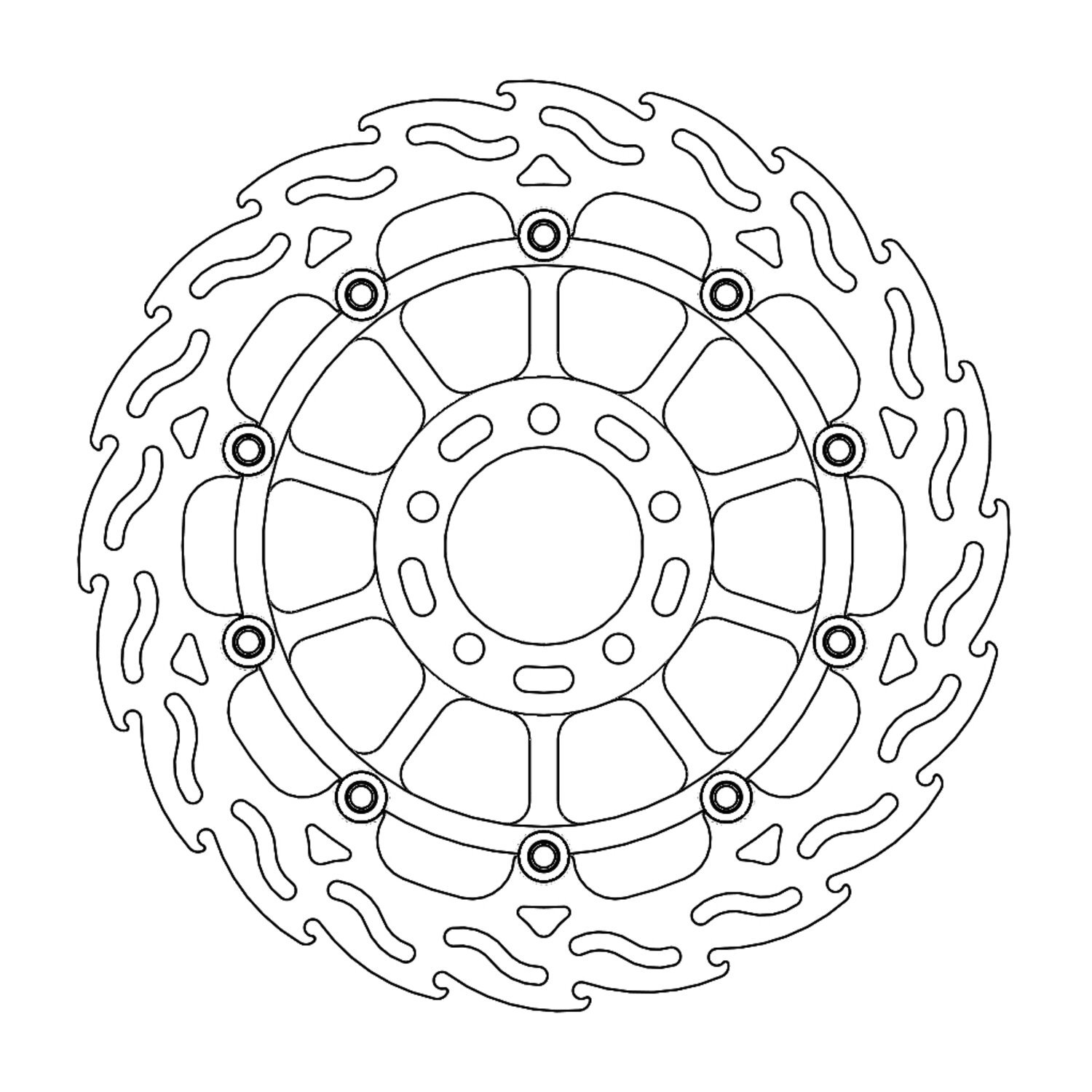 Moto-Master Flame series floating brake rotor
