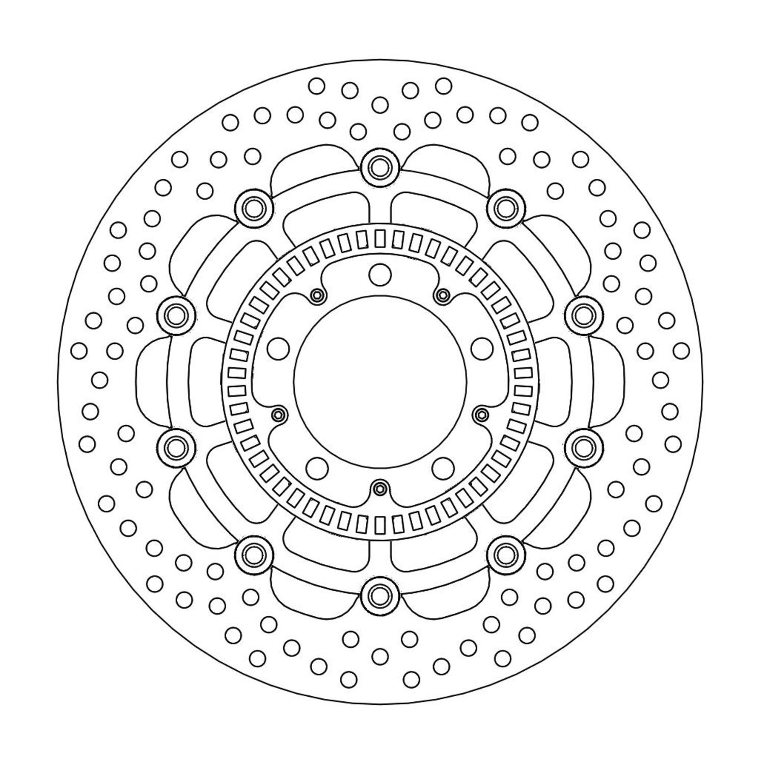 Moto-Master Halo series floating brake rotor