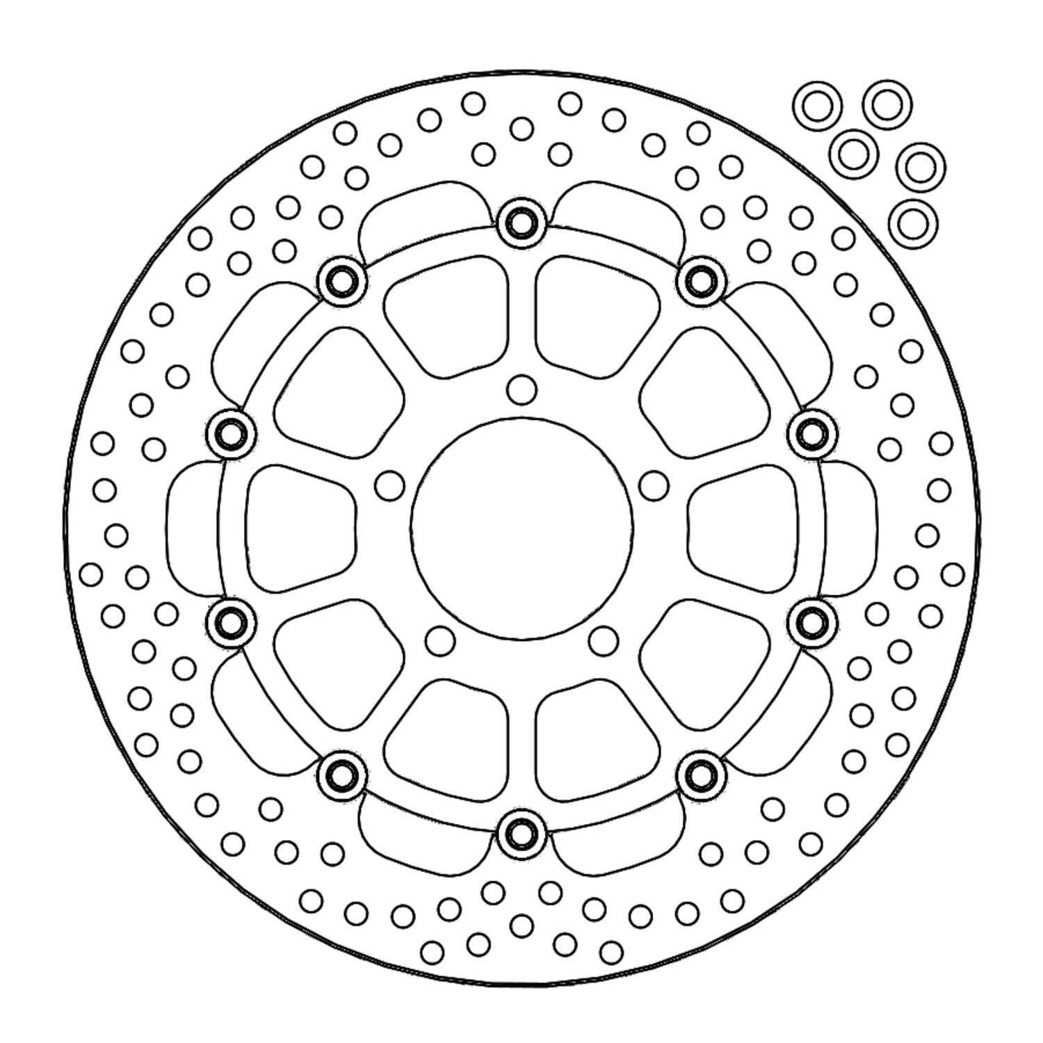 Moto-Master Halo series floating brake rotor